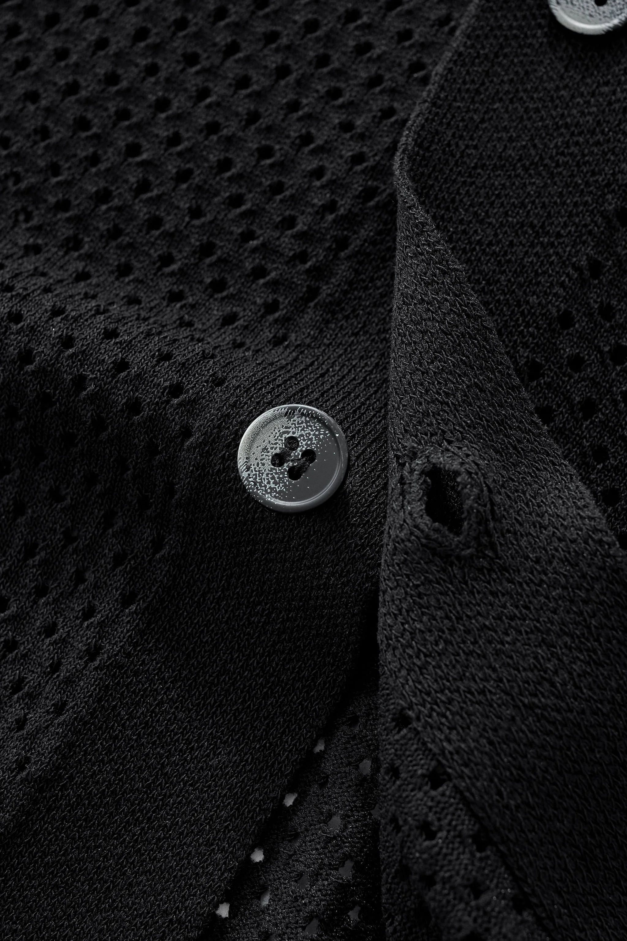 Riviera Mesh Knit SS Shirt BLACK - Image 7