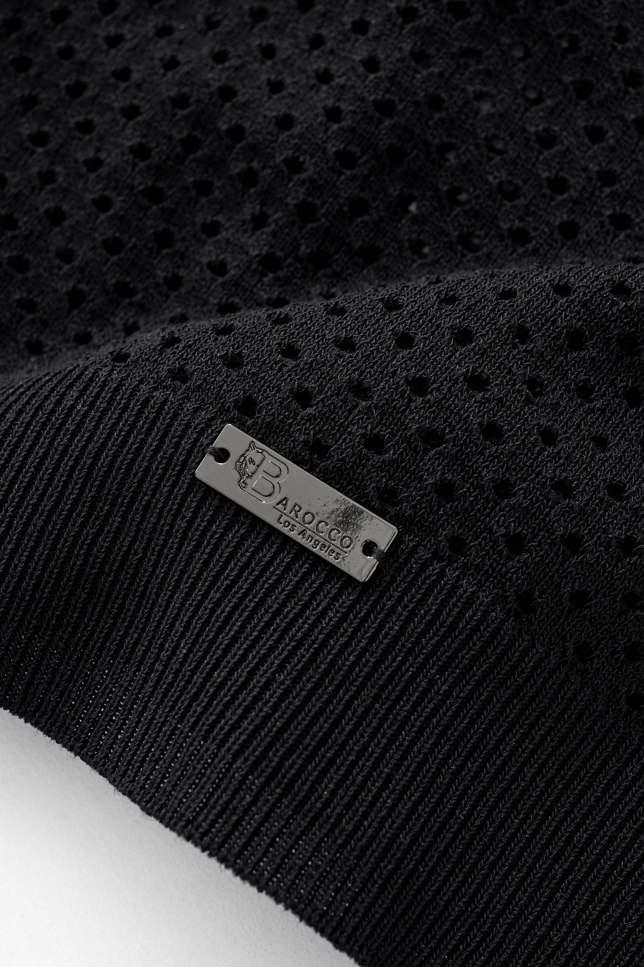 Riviera Mesh Knit SS Shirt BLACK - Image 9