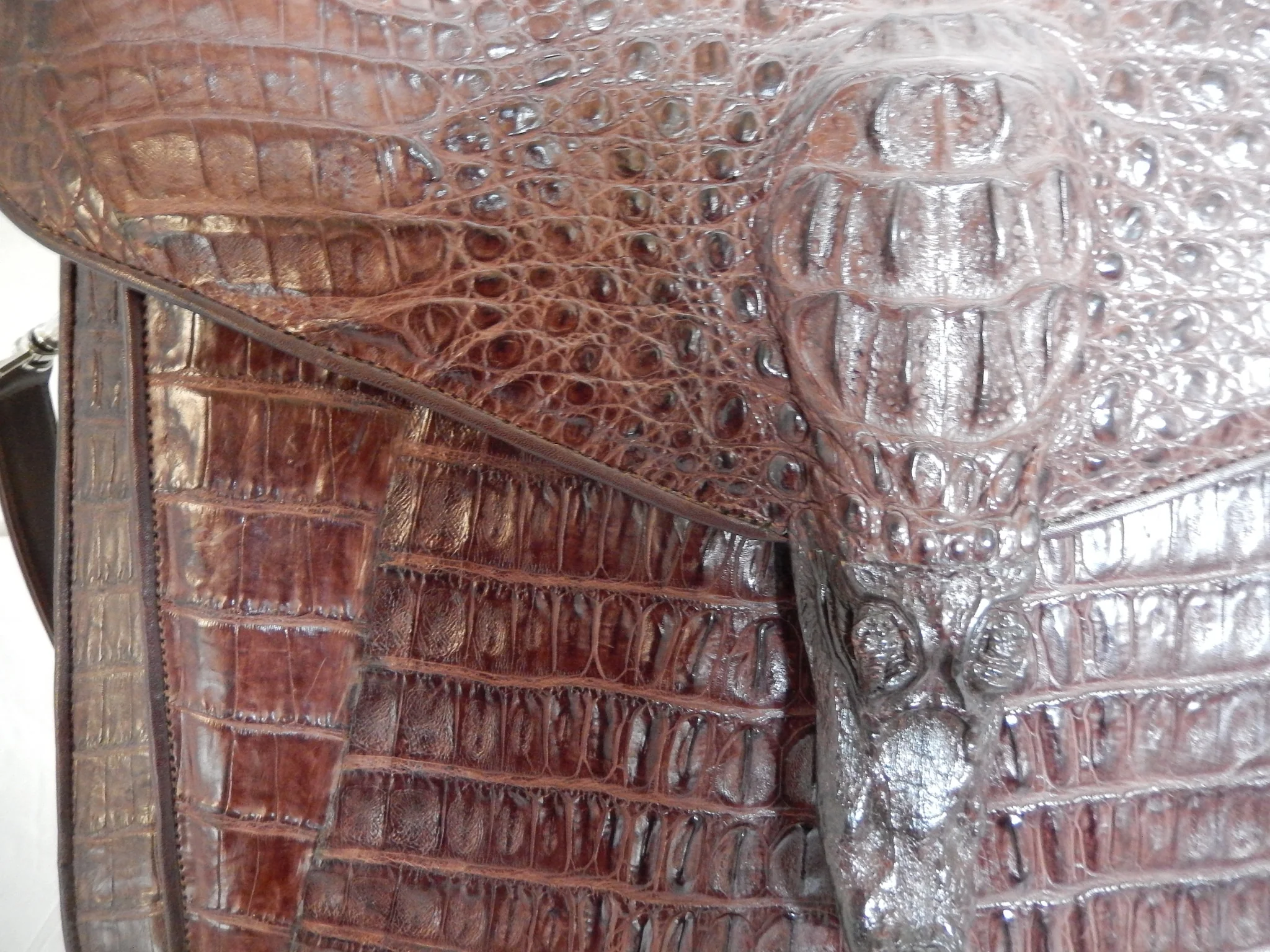 Safari Chocolate Alligator Snout Travel Bag - Image 3