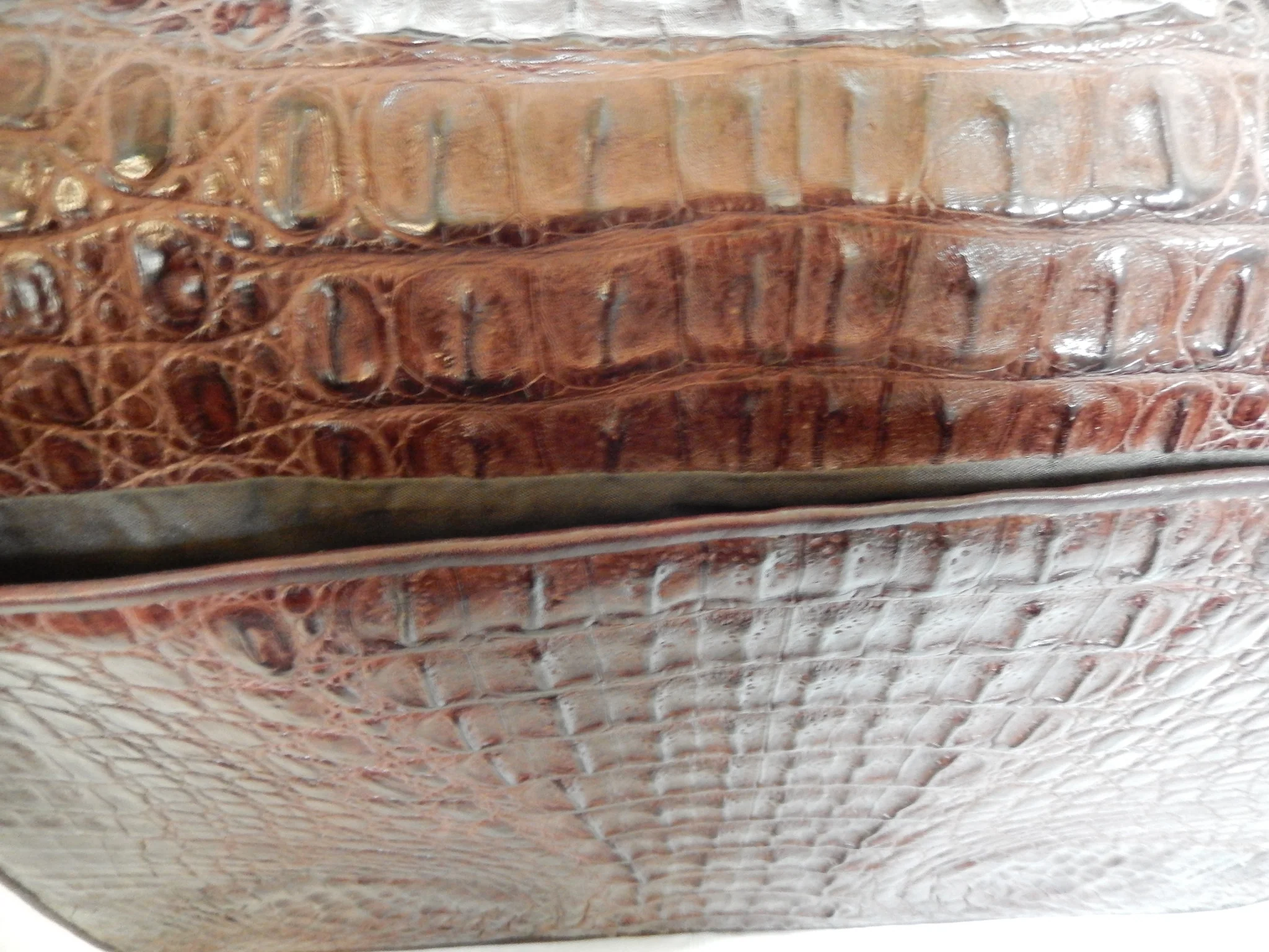 Safari Chocolate Alligator Snout Travel Bag - Image 5