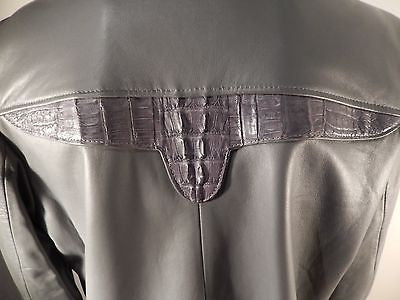 Safari Gray Horn-back Crocodile/Lambskin Jacket - Image 4