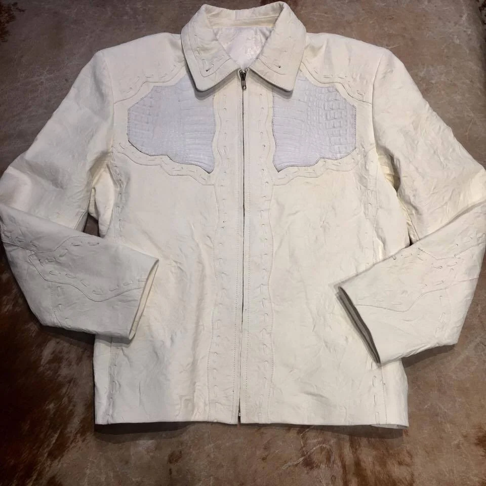 Safari Men's Laced Alligator/Washed Lambskin Bomber Jacket - Image 5