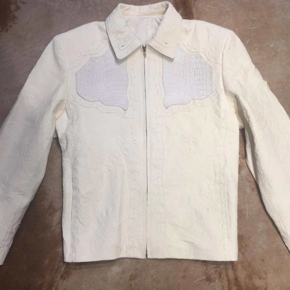 Safari Men's Laced Alligator/Washed Lambskin Bomber Jacket - Image 6