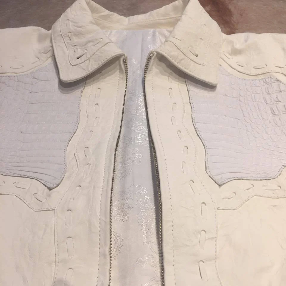Safari Men's Laced Alligator/Washed Lambskin Bomber Jacket - Image 8