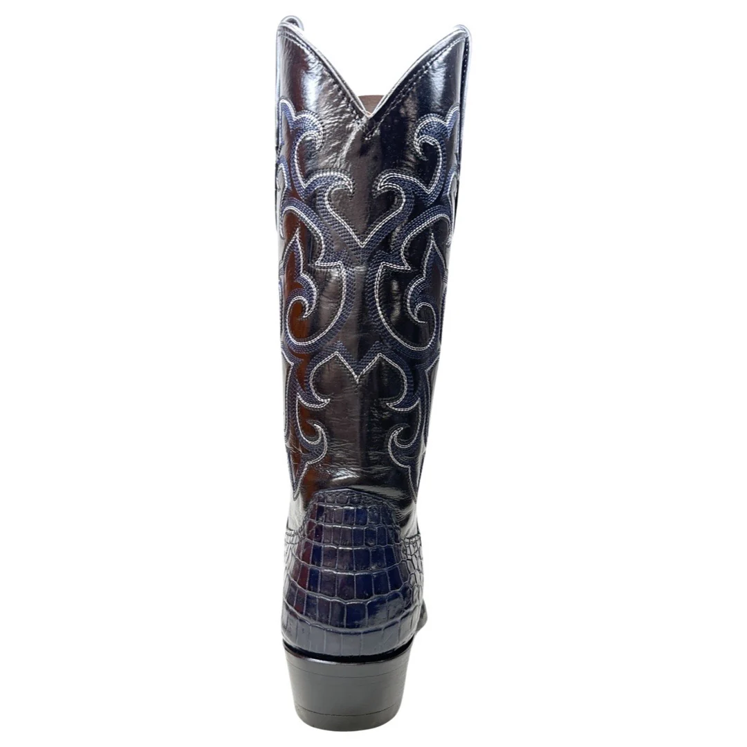 Safari Navy Blue Baby Nile Crocodile Belly Cowboy Boots - Image 5