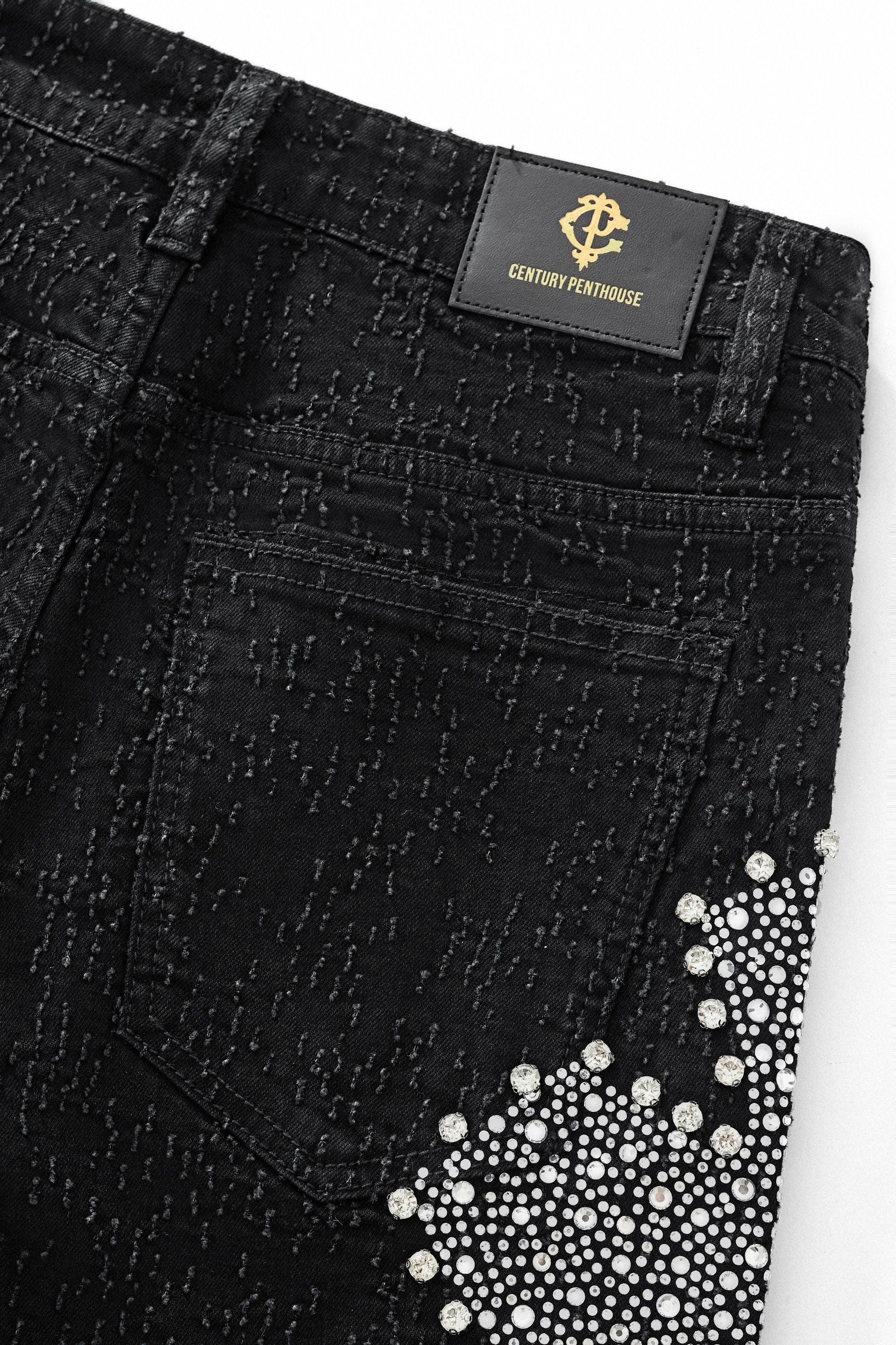 Sanctum Cross Denim Pant – Century Penthouse BLACK/SILVER - Image 10