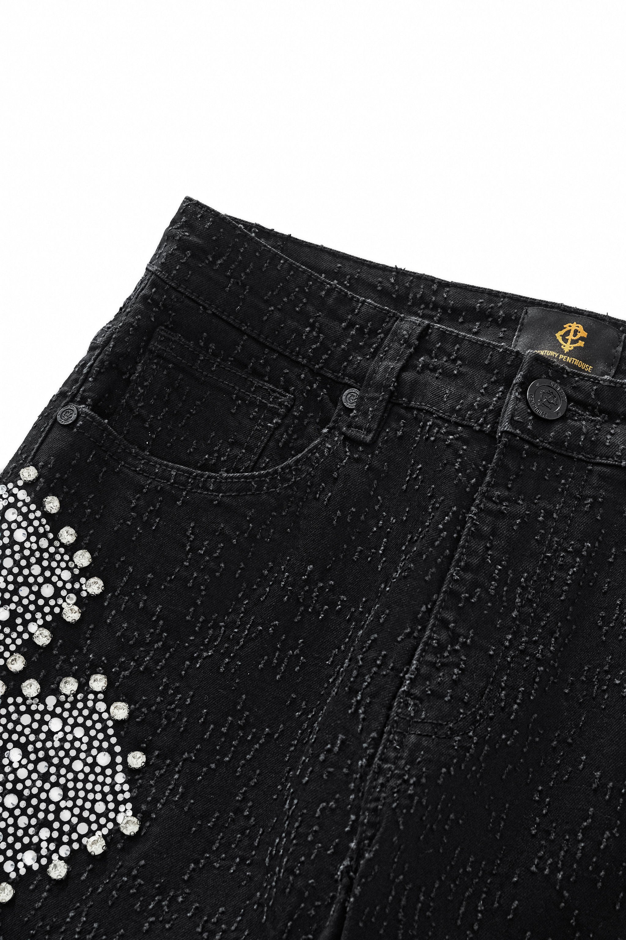 Sanctum Cross Denim Pant – Century Penthouse BLACK/SILVER - Image 6