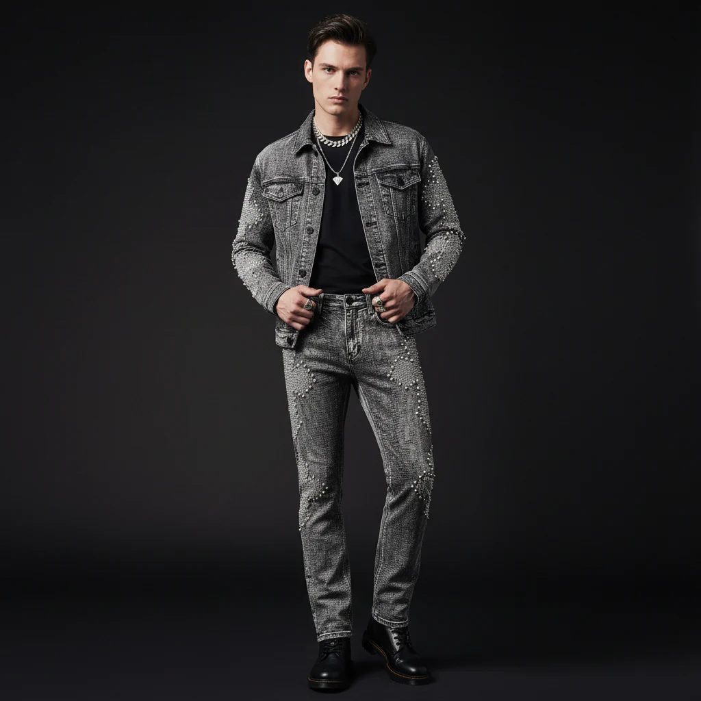 Sanctum Cross Denim Pant – Century Penthouse GREY - Image 2