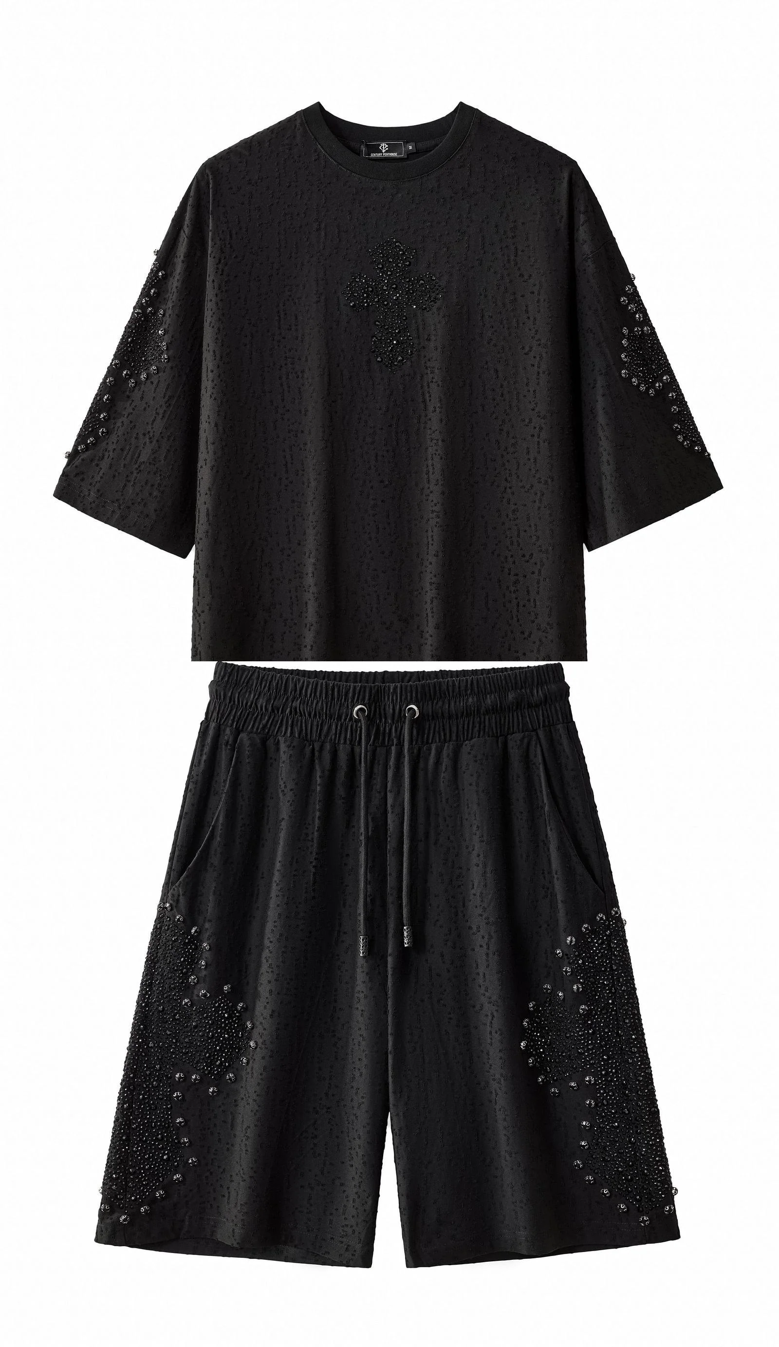 Sanctum Cross Short Set – Century Penthouse BLACK/BLACK