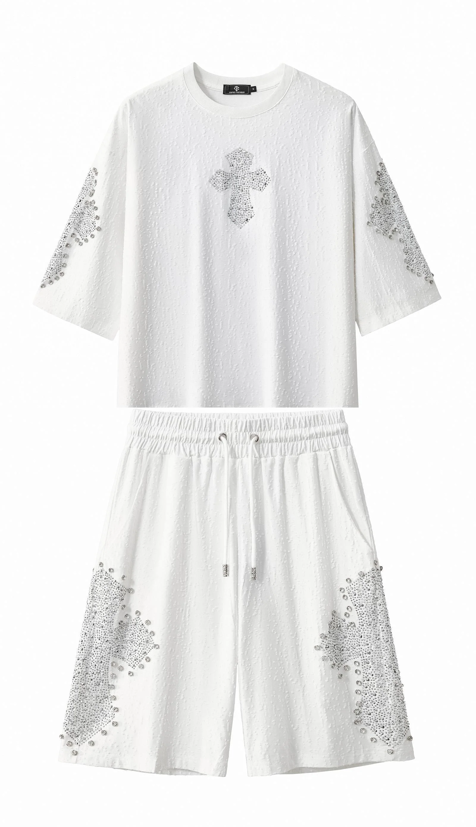 Sanctum Cross Short Set – Century Penthouse WHITE/SILVER