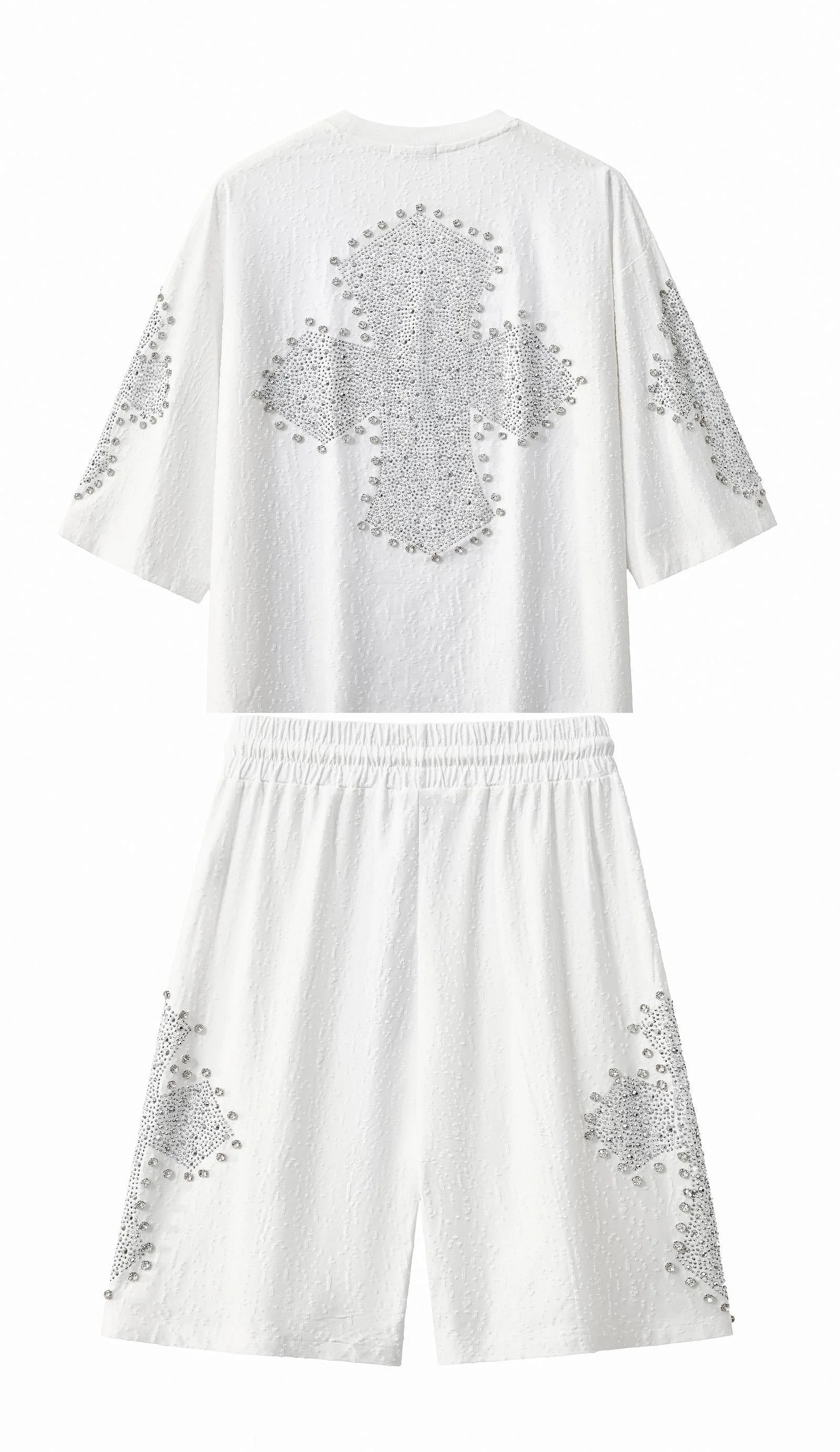 Sanctum Cross Short Set – Century Penthouse WHITE/SILVER - Image 3