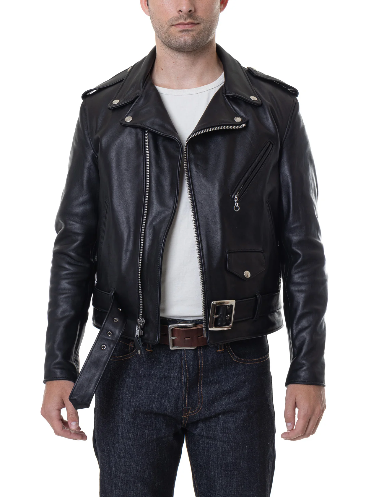 Schott 118 Men's Classic Perfecto Leather Motorcycle Jacket - Image 3