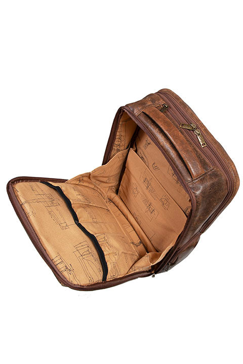 Scully Distressed Brown Leather Backpack - Image 5