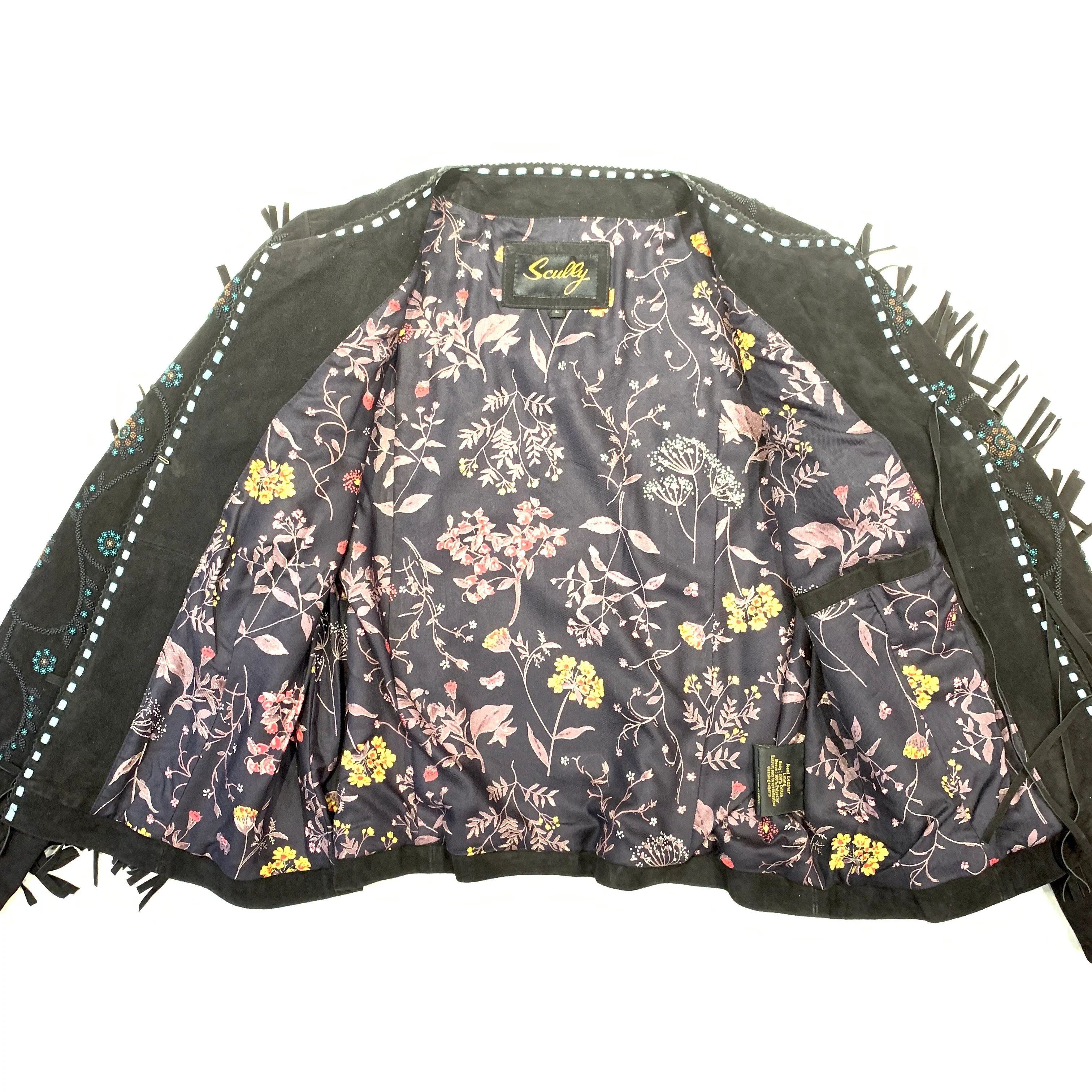 Scully Ladies Black Suede Fringe Beaded Jacket - Image 5