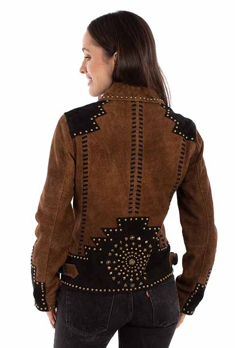 Scully Women's Brown / Black Suede Studded Western Jacket - Image 5