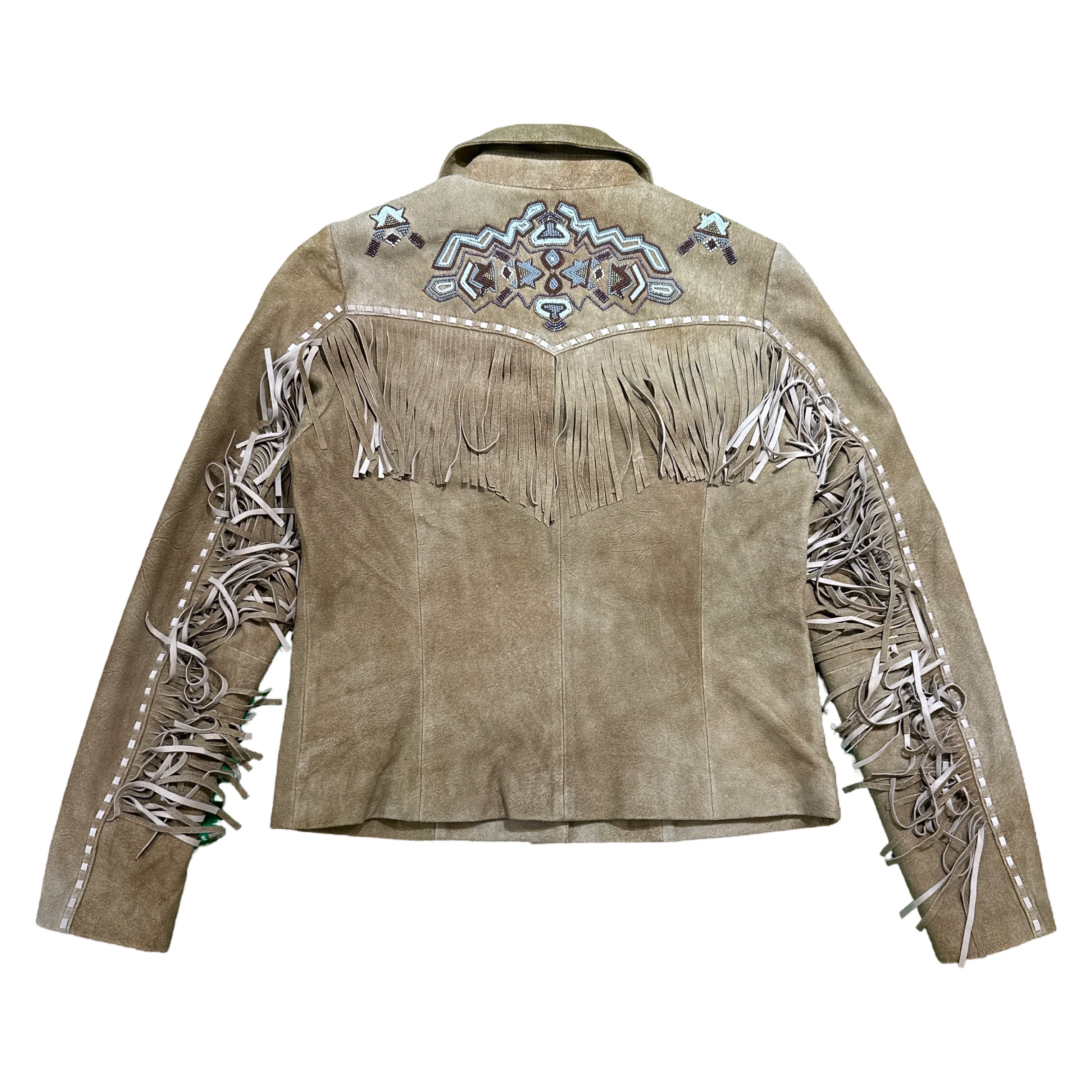 Scully Women's Tan Suede Beaded Fringe Jacket - Image 3