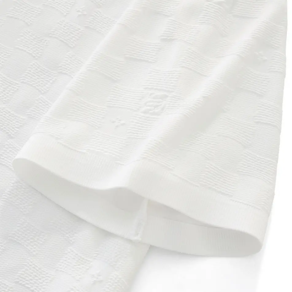 Seamless Check Texture Polo WHITE - Image 5