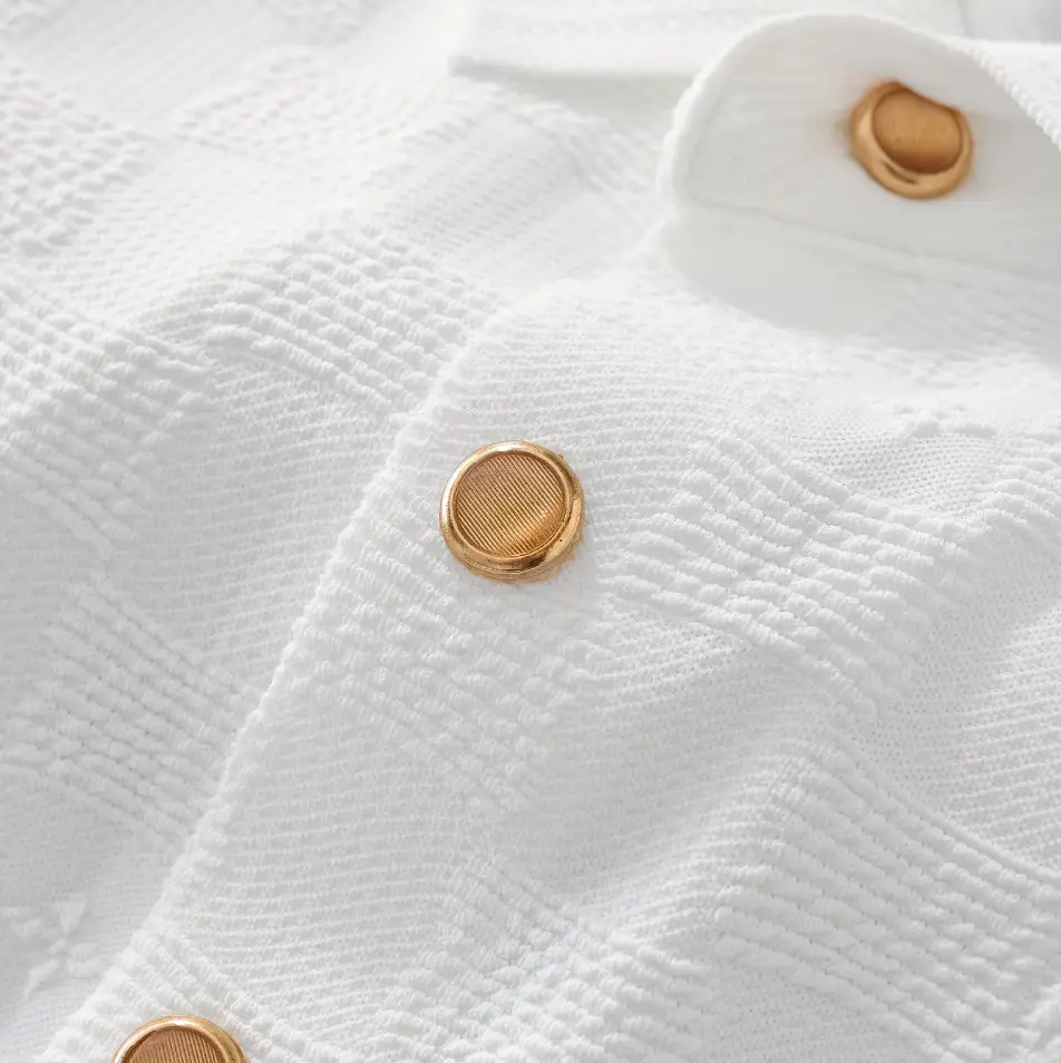 Seamless Check Texture Polo WHITE - Image 7