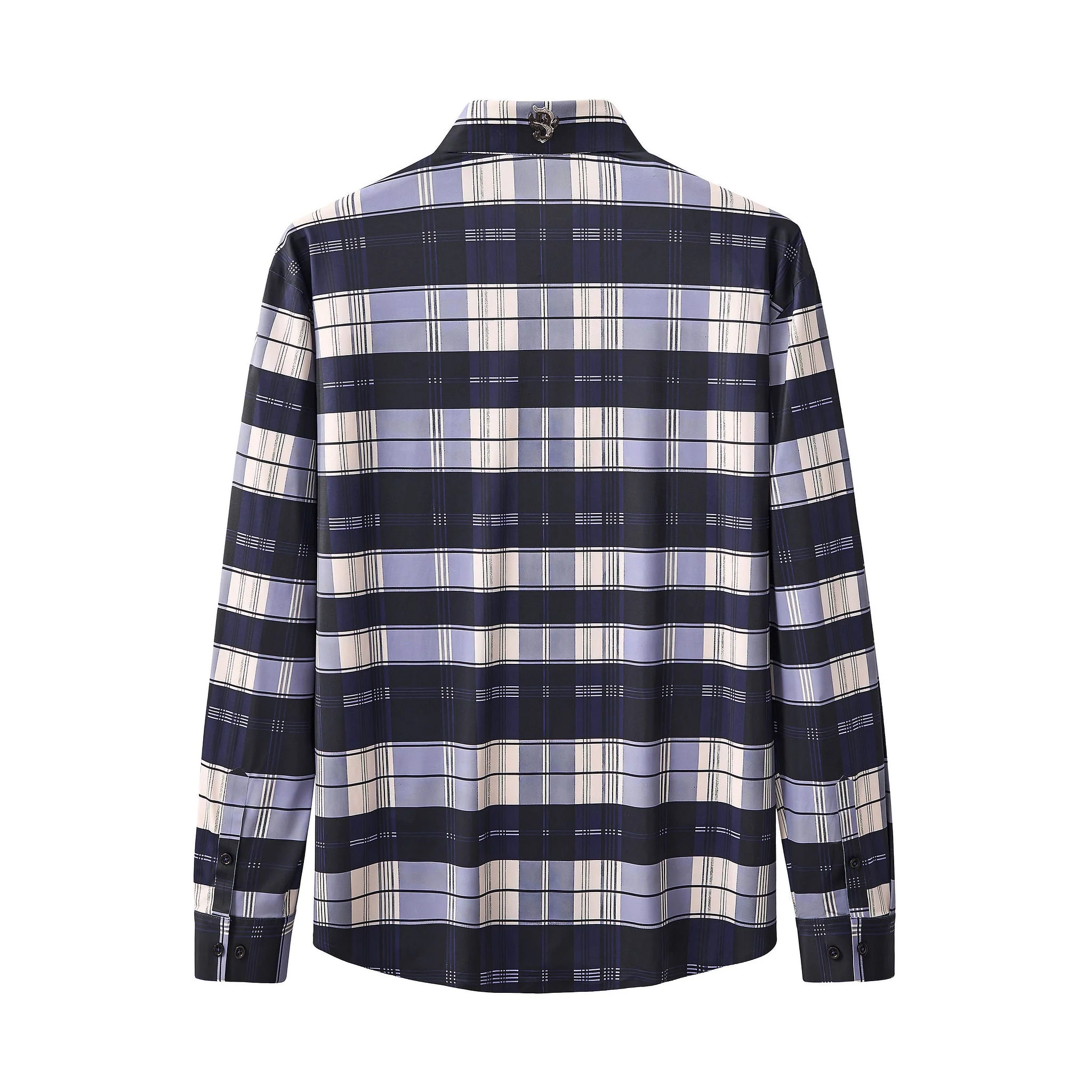 Seamless Classic Plaid Shirt – El Baron NAVY - Image 2