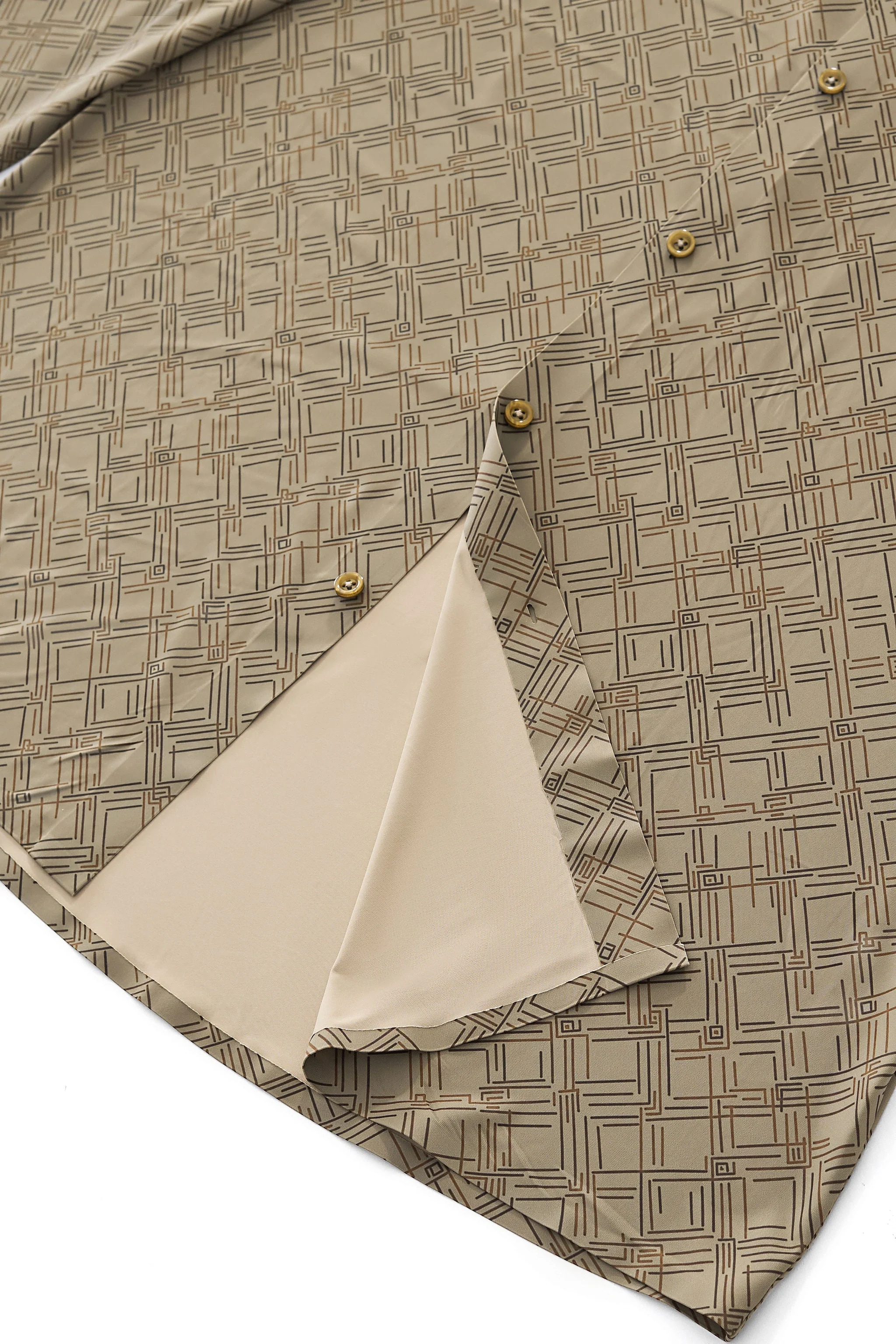 Seamless Geo Print Shirt – El Baron KHAKI - Image 8
