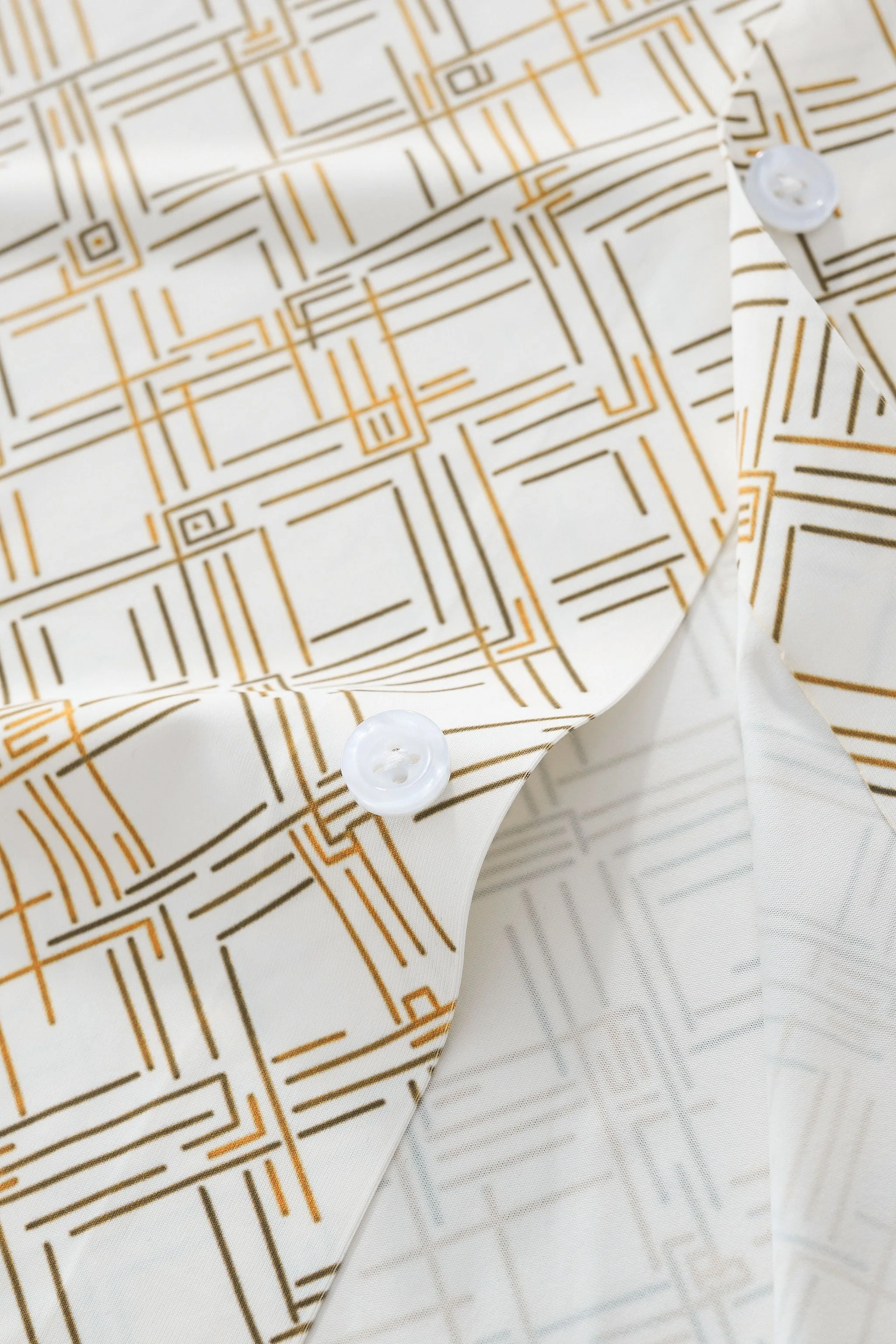Seamless Geo Print Shirt – El Baron WHITE - Image 9