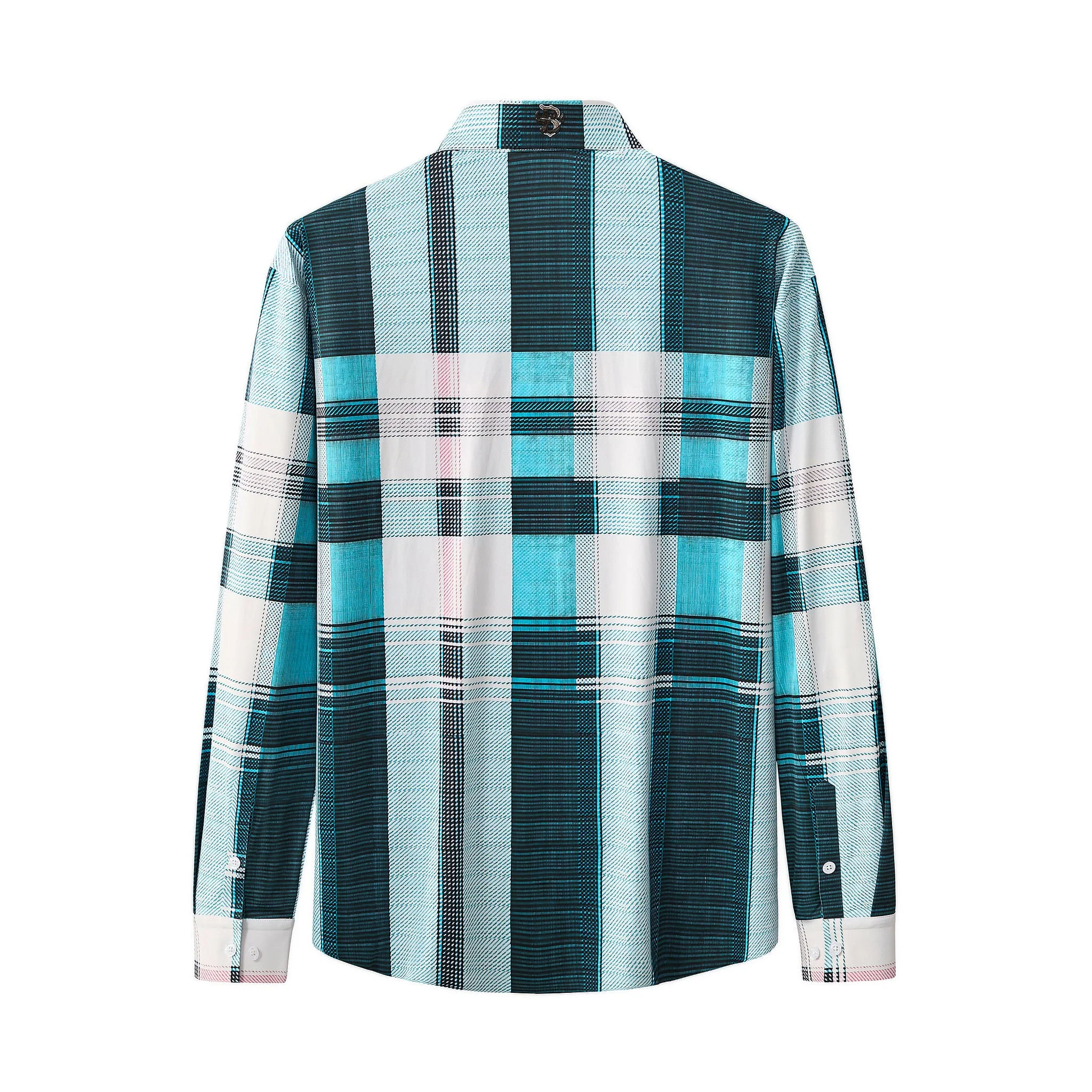 Seamless Plaid Stripe Shirt – El Baron GREEN - Image 2