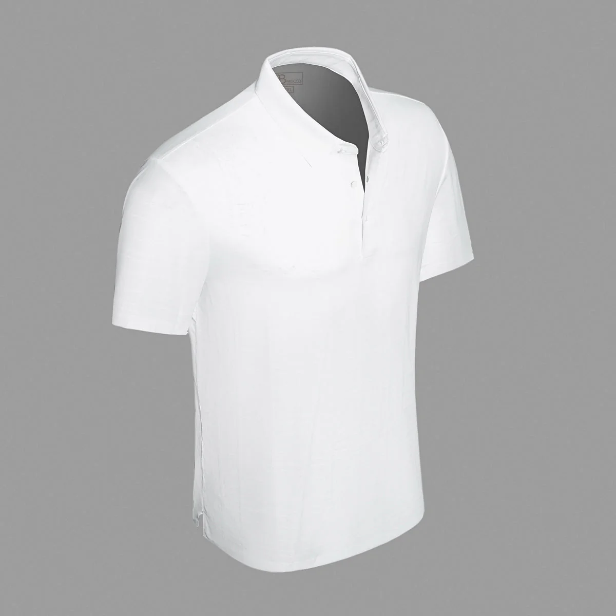 Shadow Plaid Stitchless Men's Polo White - Image 2
