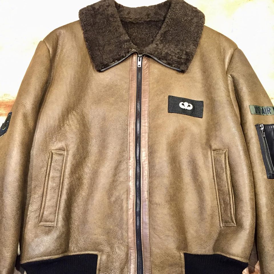 Kashani Shearling Army Green Bomber Jacket - Image 3