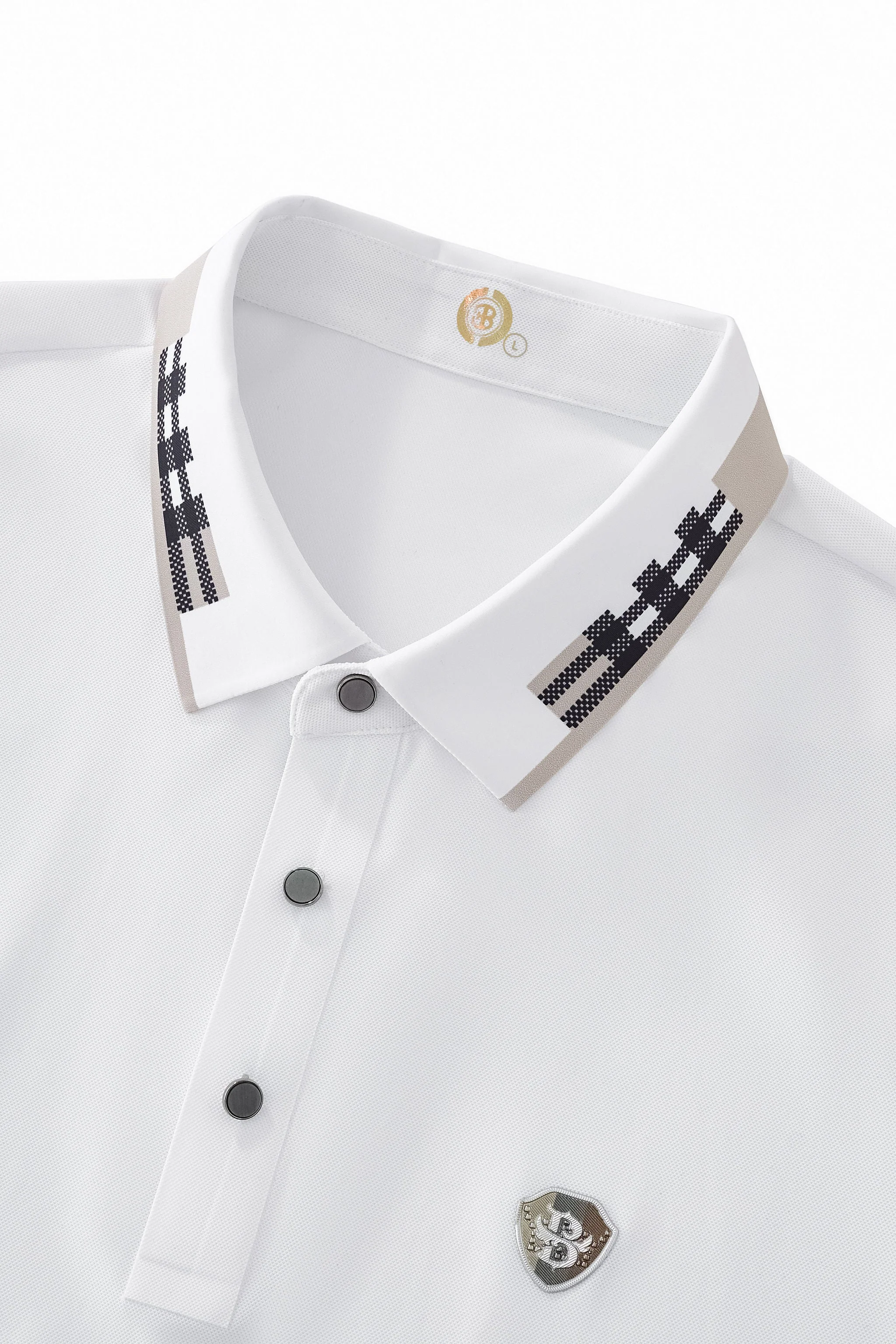 Signature Trim Performance Polo – El Baron WHITE - Image 3