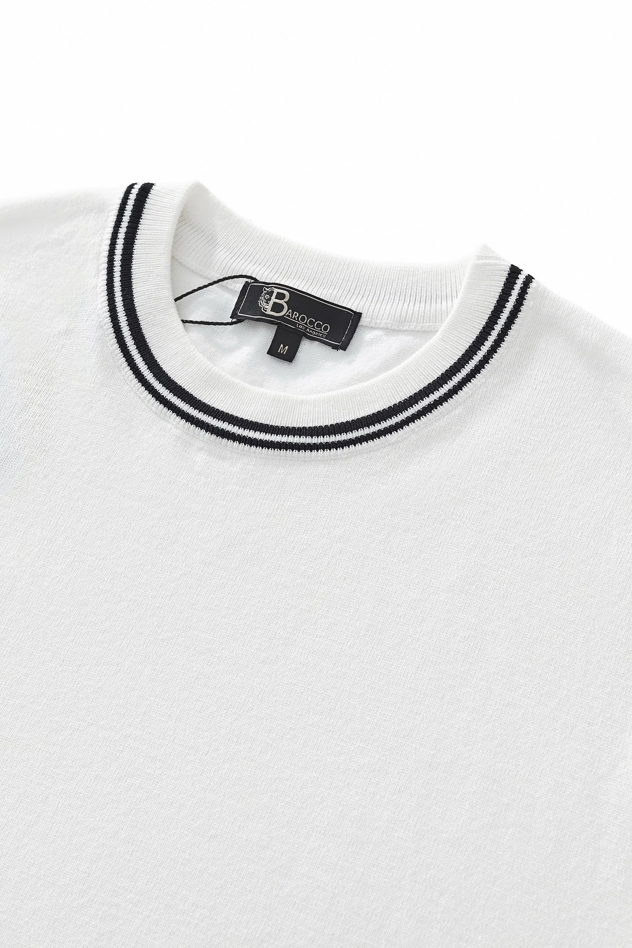 Strato Trim Knit Tee WHITE - Image 3