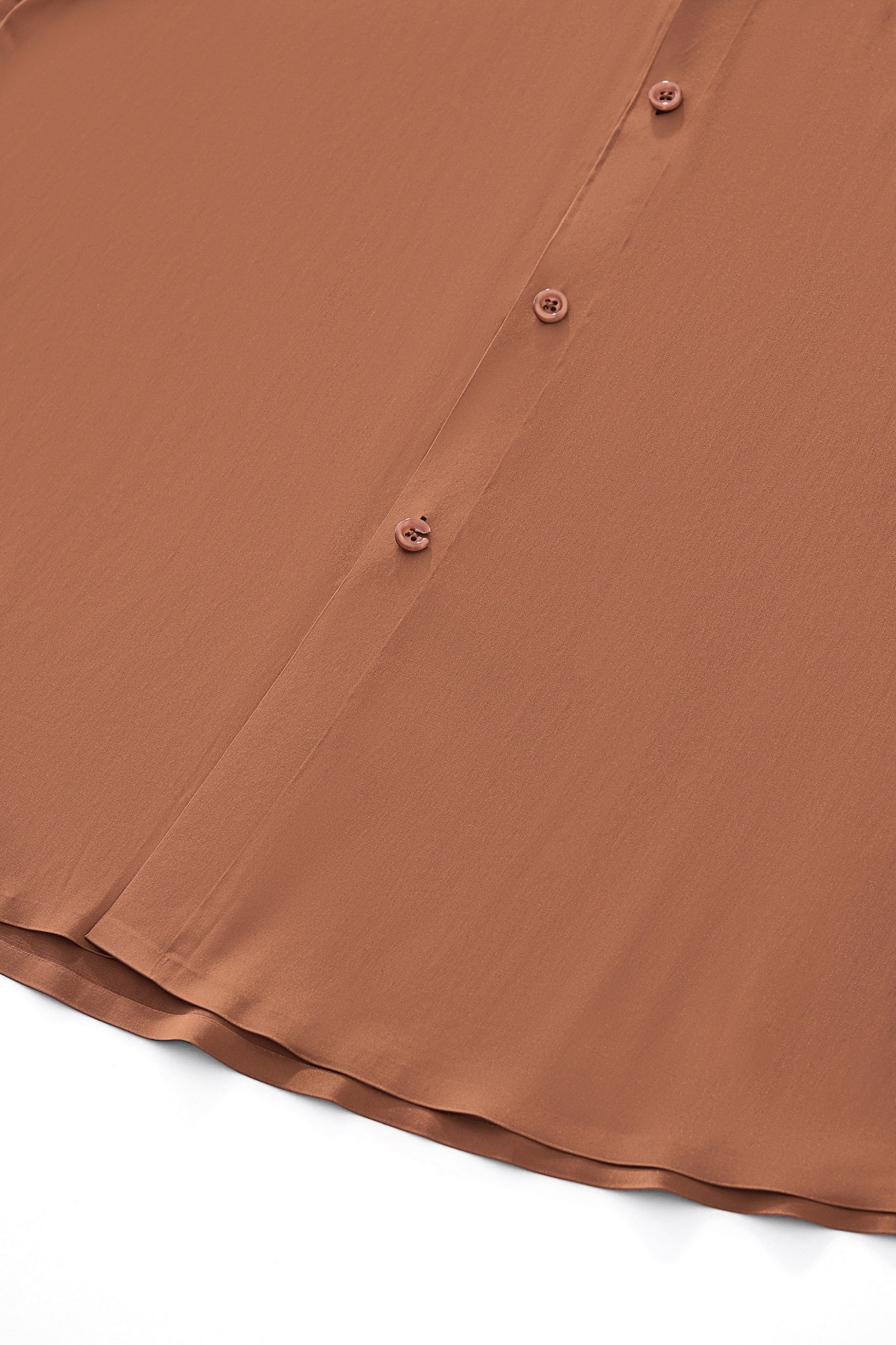 SIGNATURE SATIN STITCHLESS LS Shirt COFFEE - Image 10