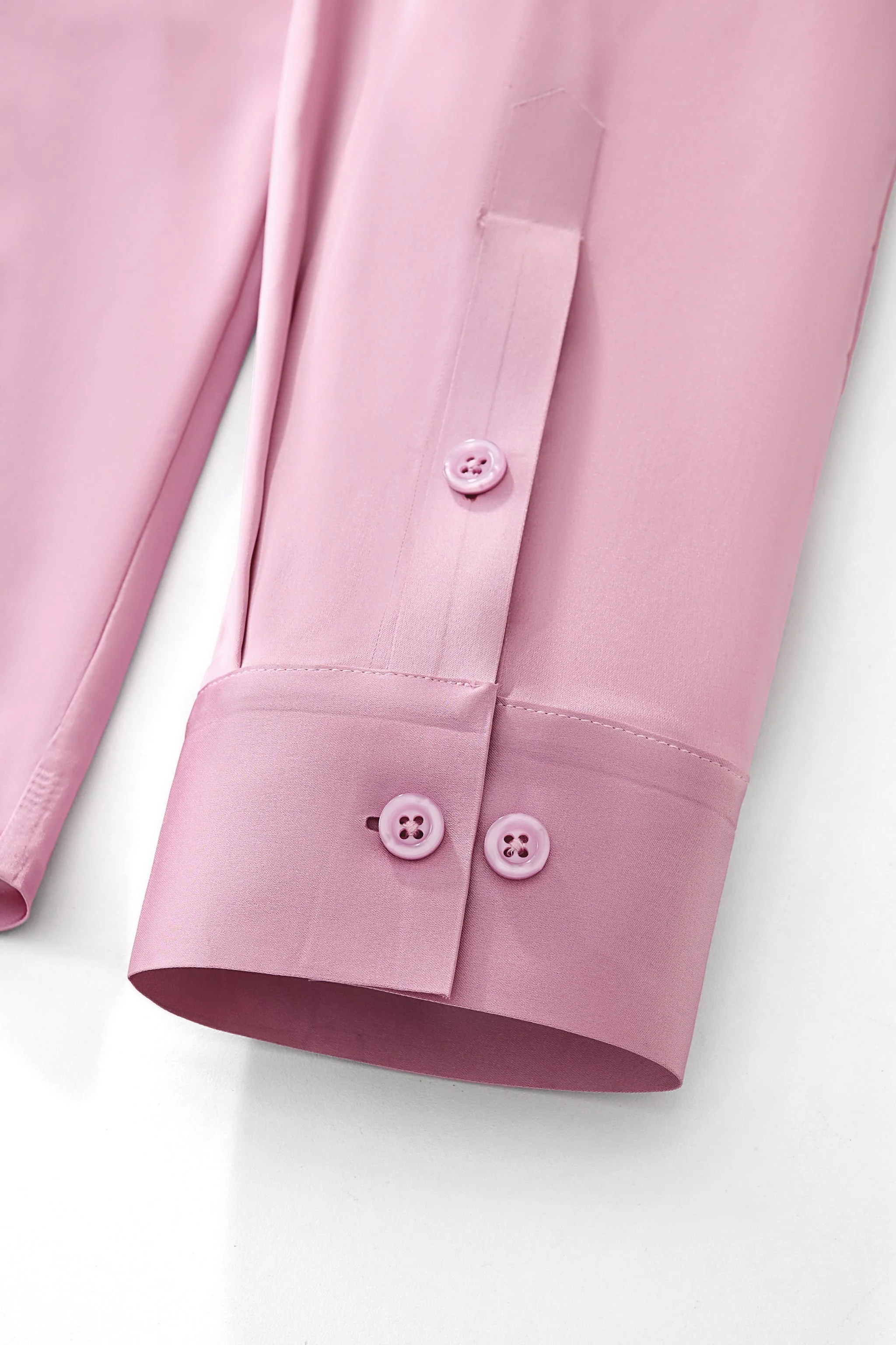 SIGNATURE SATIN STITCHLESS LS Shirt DUSTY PINK - Image 8