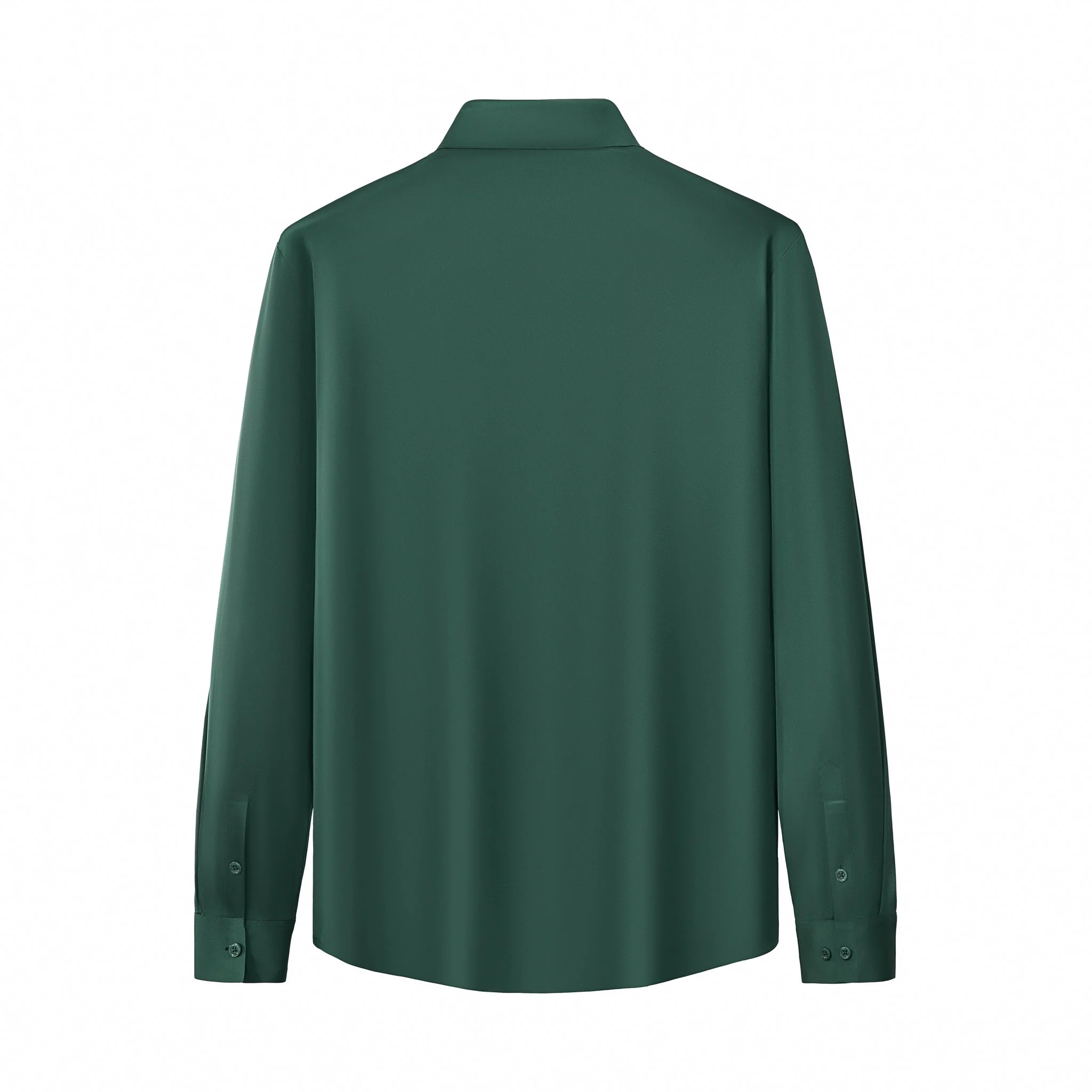 SIGNATURE SATIN STITCHLESS LS Shirt FOREST GREEN - Image 4