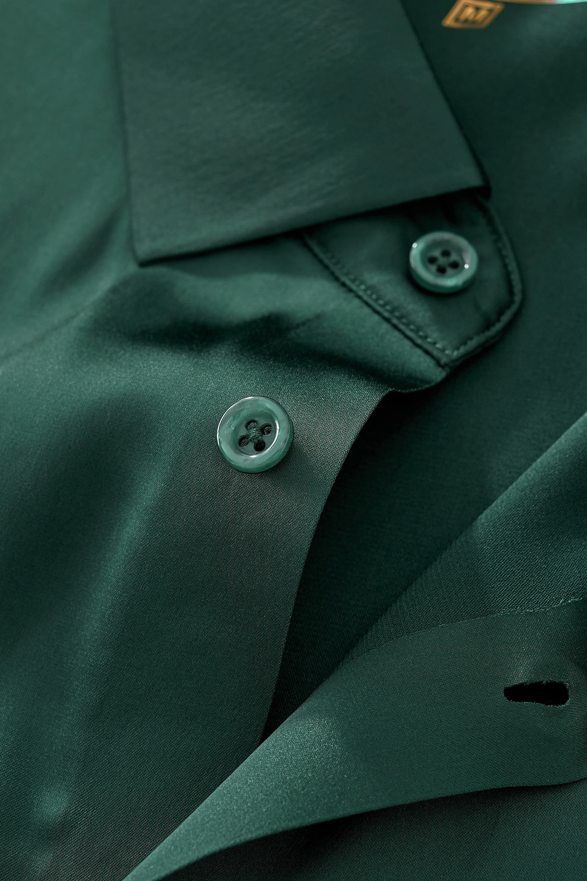 SIGNATURE SATIN STITCHLESS LS Shirt FOREST GREEN - Image 7