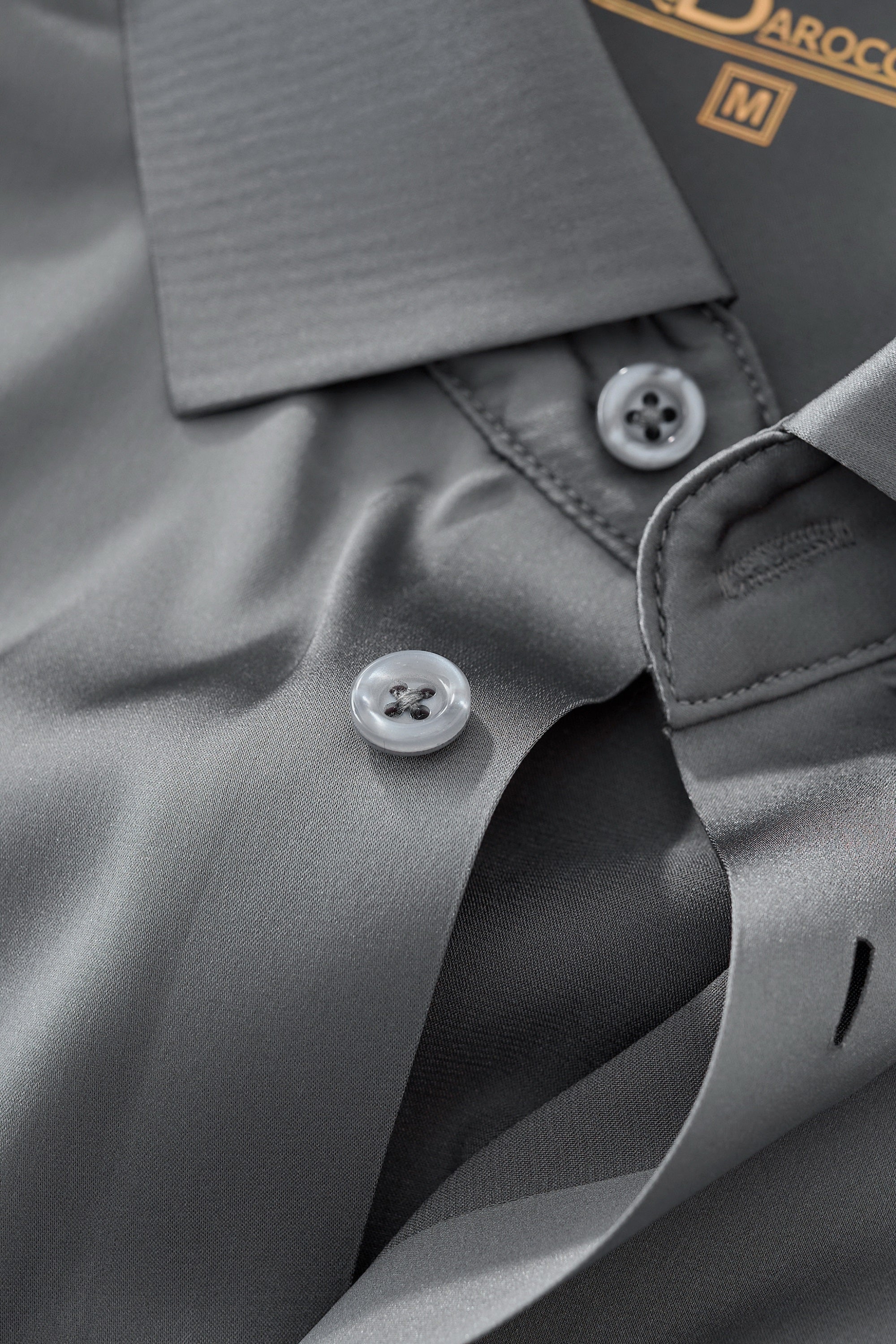 SIGNATURE SATIN STITCHLESS LS Shirt GREY - Image 7