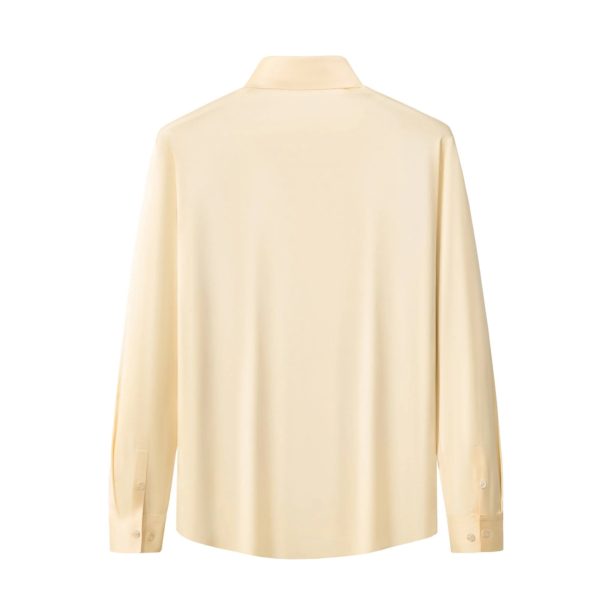SIGNATURE SATIN STITCHLESS LS Shirt IVORY - Image 4