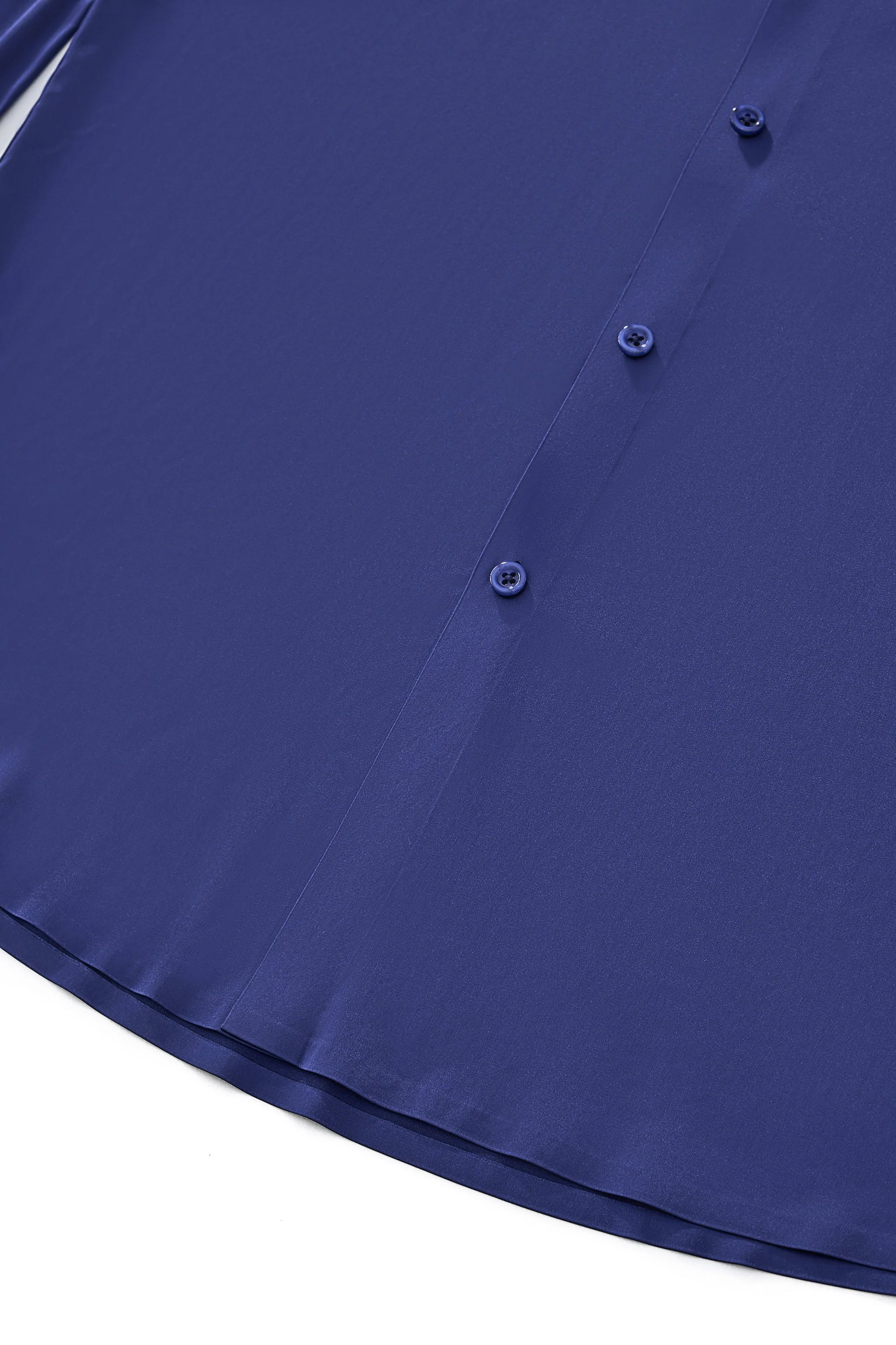 SIGNATURE SATIN STITCHLESS LS Shirt NAVY - Image 10