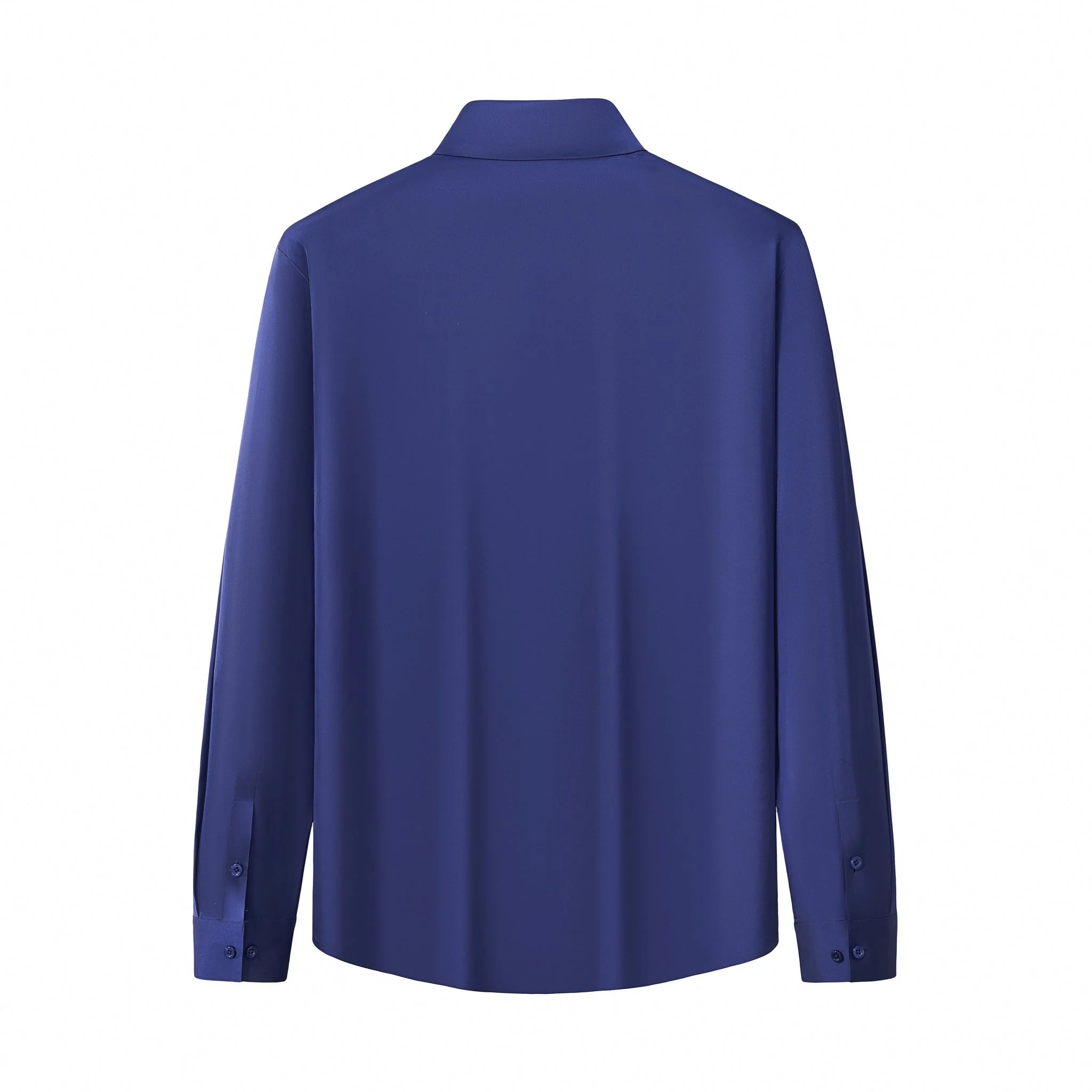 SIGNATURE SATIN STITCHLESS LS Shirt NAVY - Image 4
