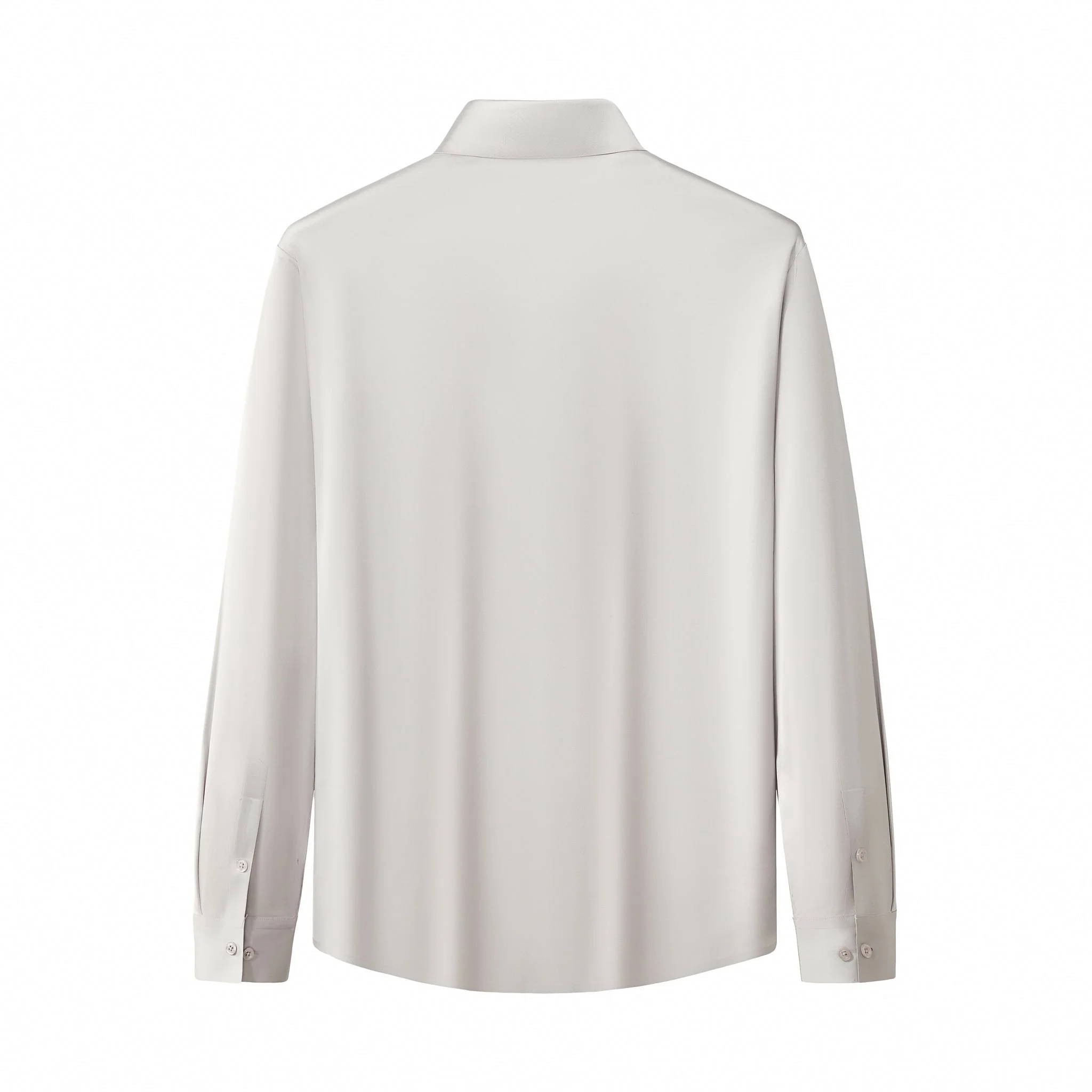 SIGNATURE SATIN STITCHLESS LS Shirt SILVER - Image 4