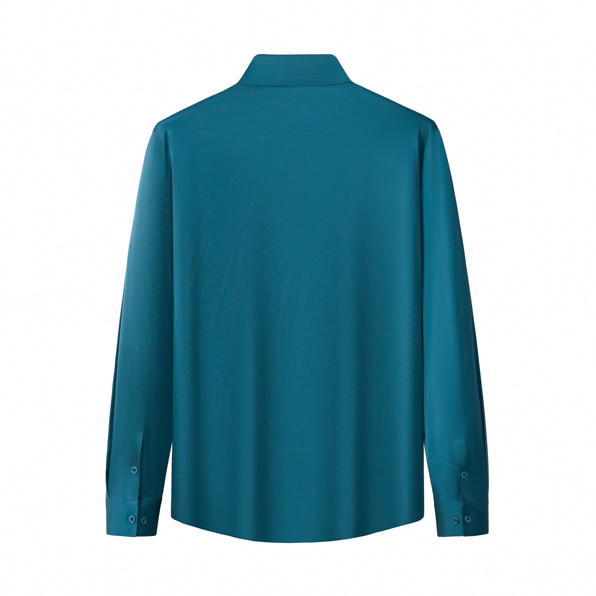 SIGNATURE SATIN STITCHLESS LS Shirt TEAL - Image 6