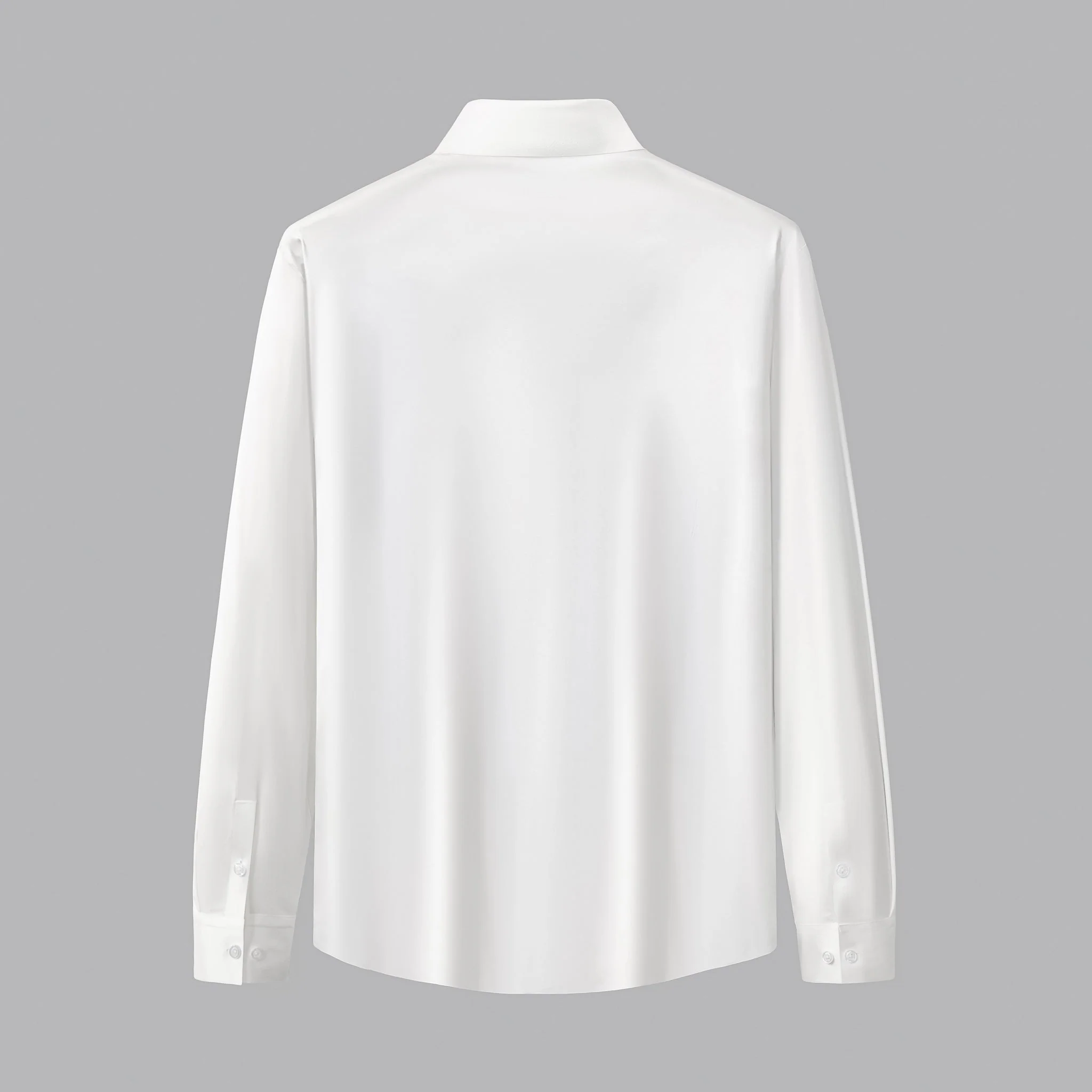 SIGNATURE SATIN STITCHLESS LS Shirt WHITE - Image 4