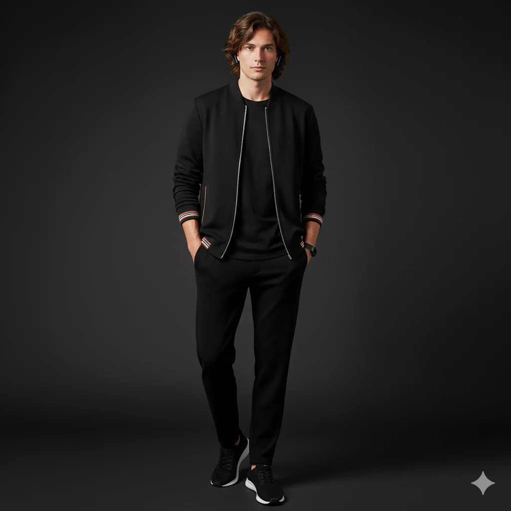Stratus Trim Tracksuit BLACK - Image 2