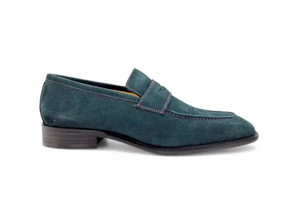Suede Penny Loafer contrast stitching - Image 18