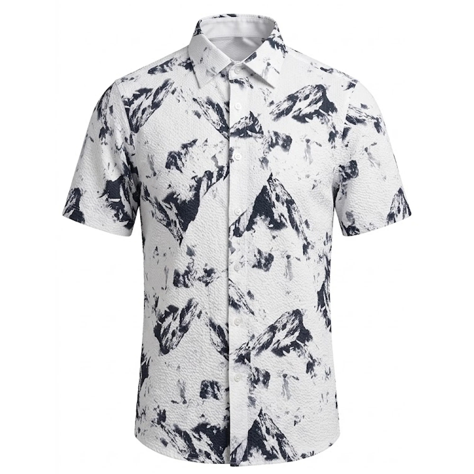 Suslo Couture White Marble Collar Shirt