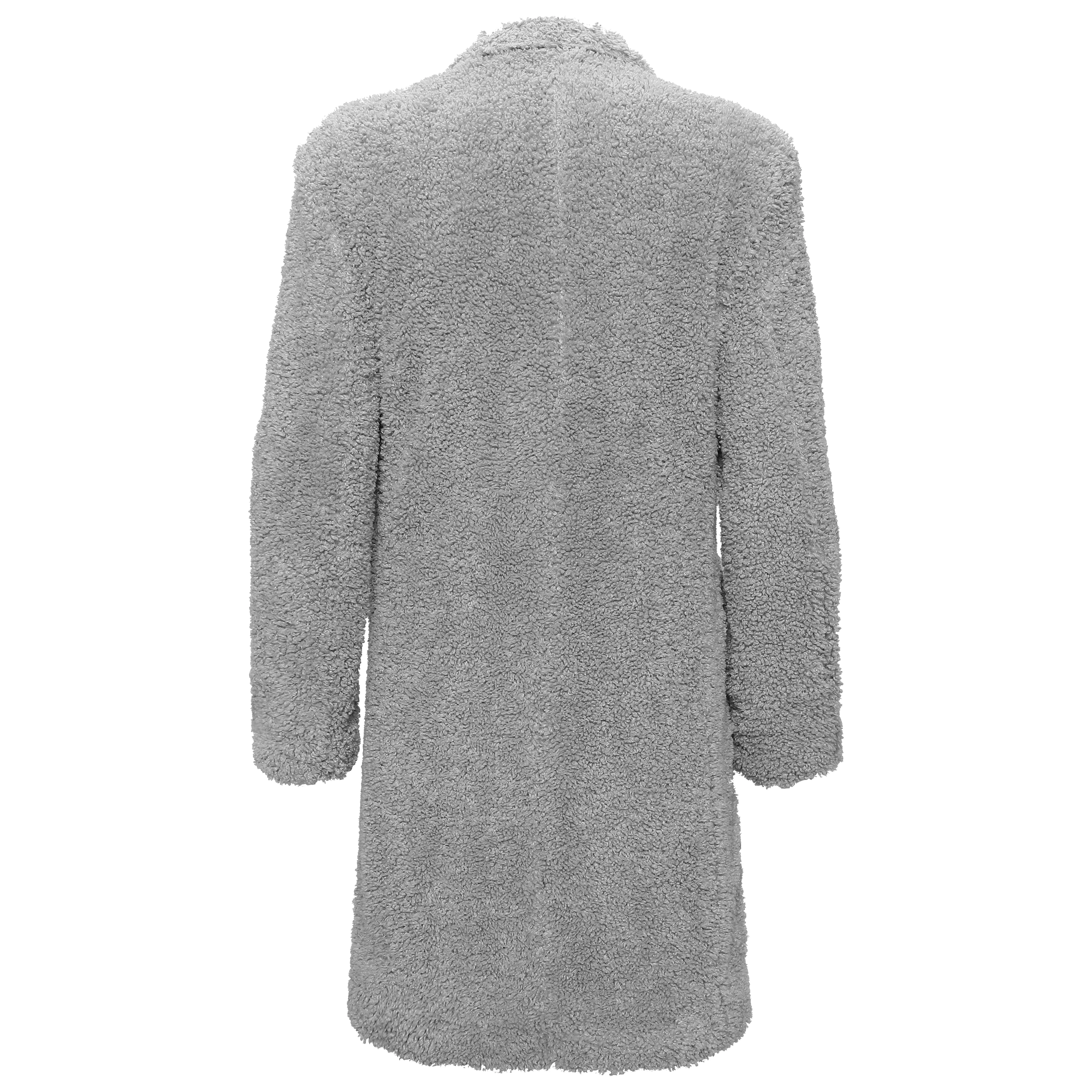 Teddy Comfort Long Coat GREY - Image 3