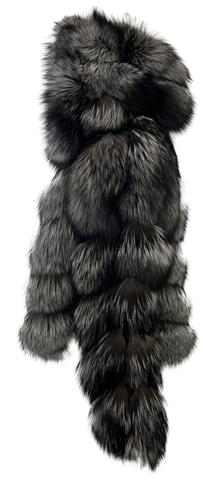 Kashani Ladies Detachable Sleeve & Hood Silver Fox Jacket - Image 3