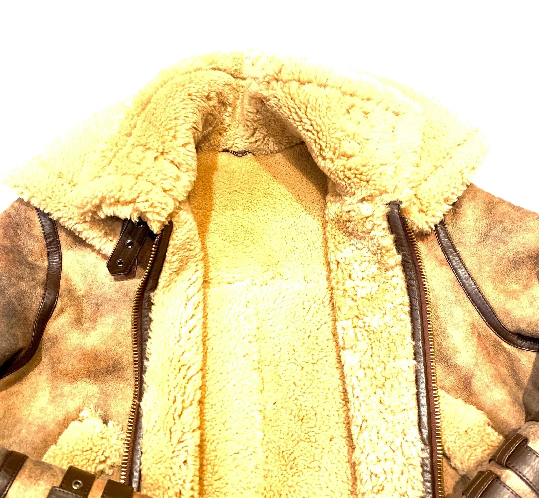 Kashani Men's Rust Brown Shearling Jacket - Image 5