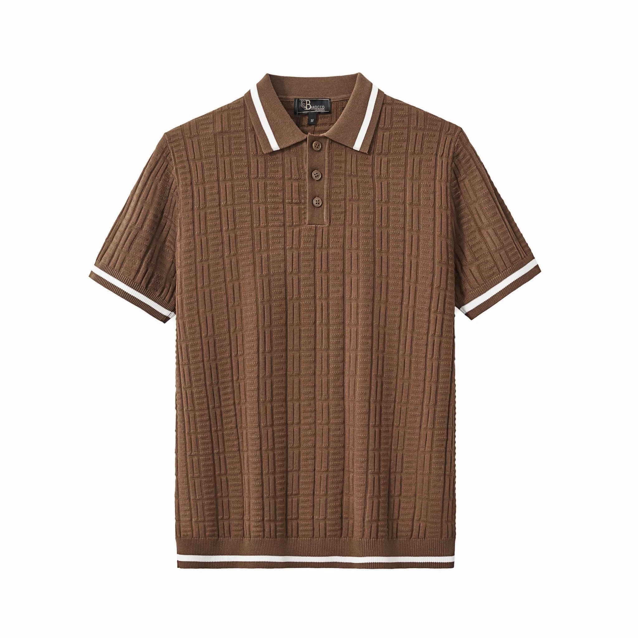 Textura Knit Polo COFFEE