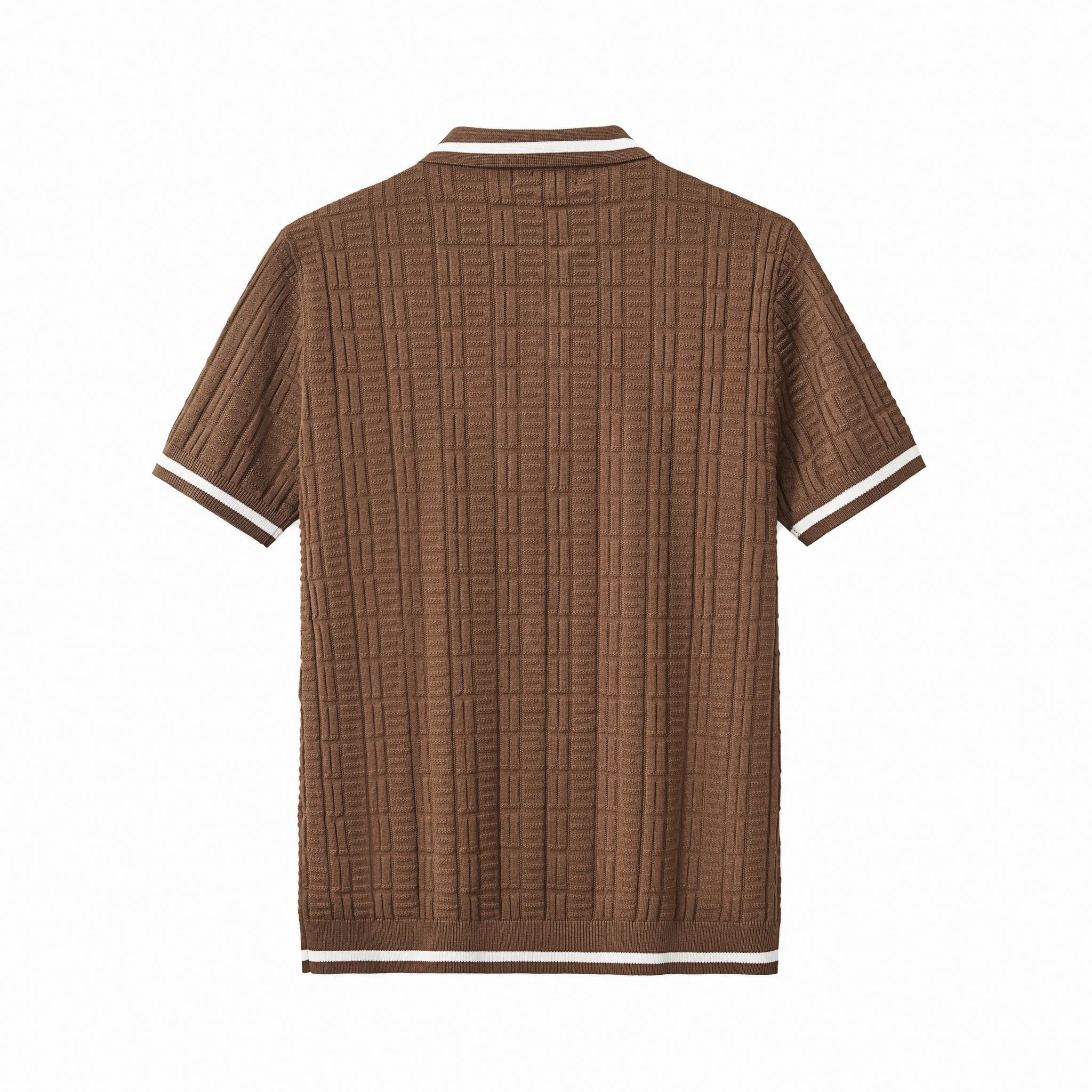 Textura Knit Polo COFFEE - Image 2