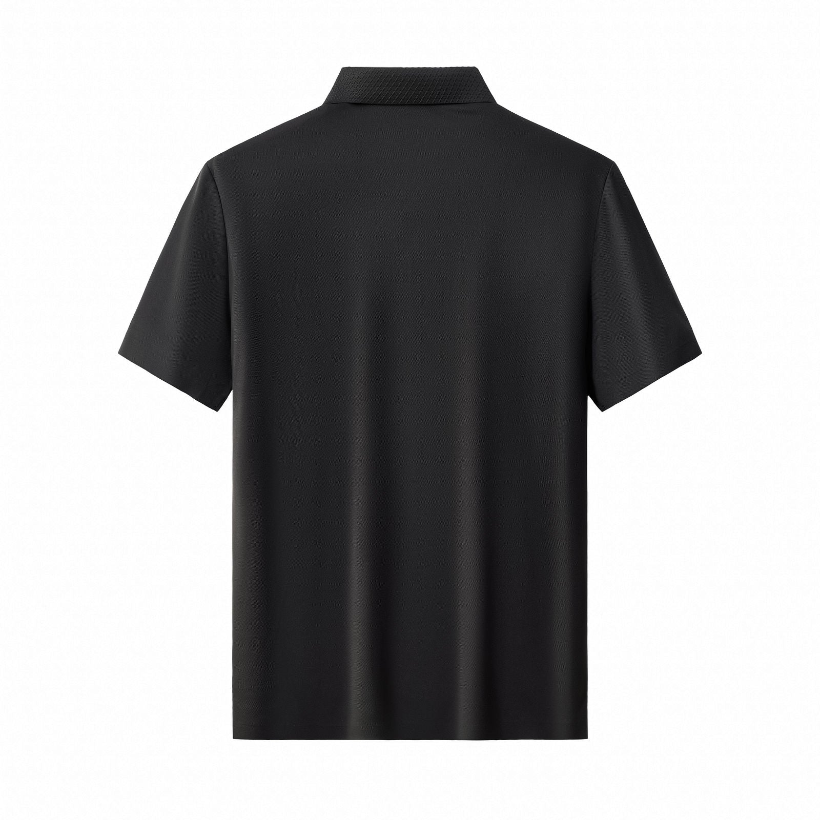 Textured Collar Performance Polo – El Baron BLACK - Image 2